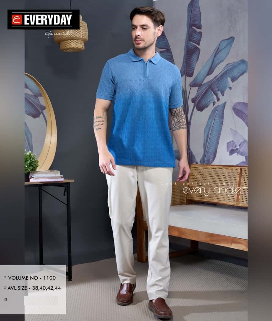 Vol 1100 Everyday Jacquard Knit Mens Tshirts Wholesale Price