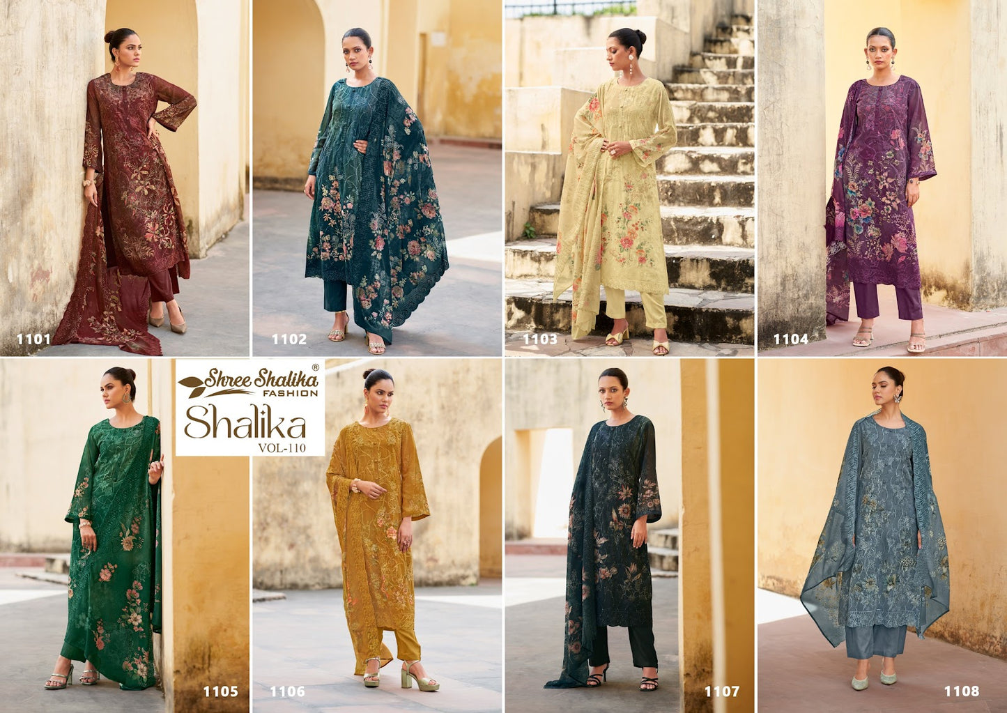 Vol 110 Shree Shalika Fashion Georgette Pant Style Suits Wholesale Price