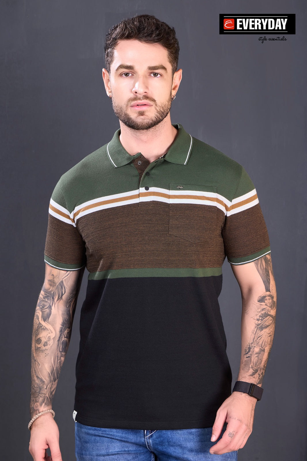 Vol 1133 Everyday Auto Stripes Mens Tshirts Exporter Ahmedabad