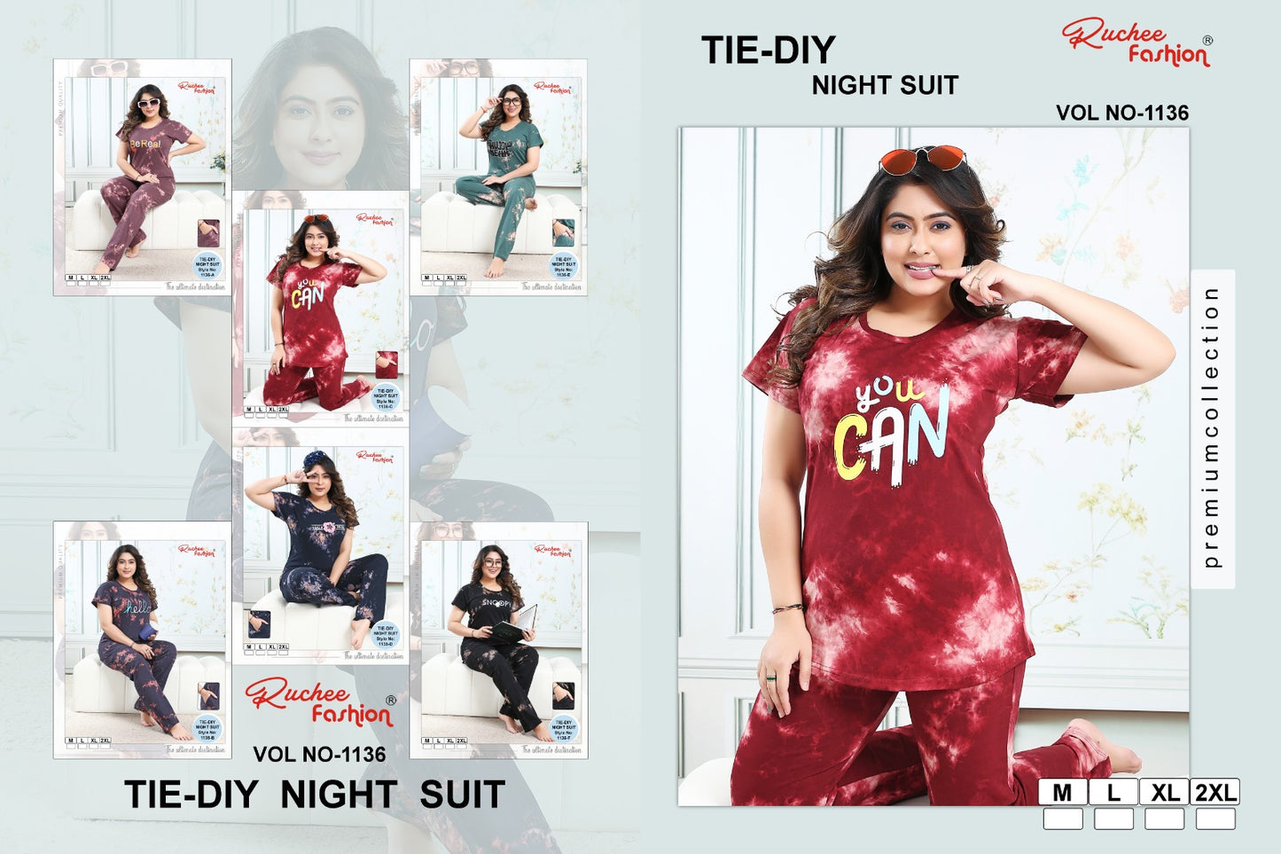 Vol 1136 Ruchee Fashion Hosiery Pyjama Night Suits Manufacturer Ahmedabad