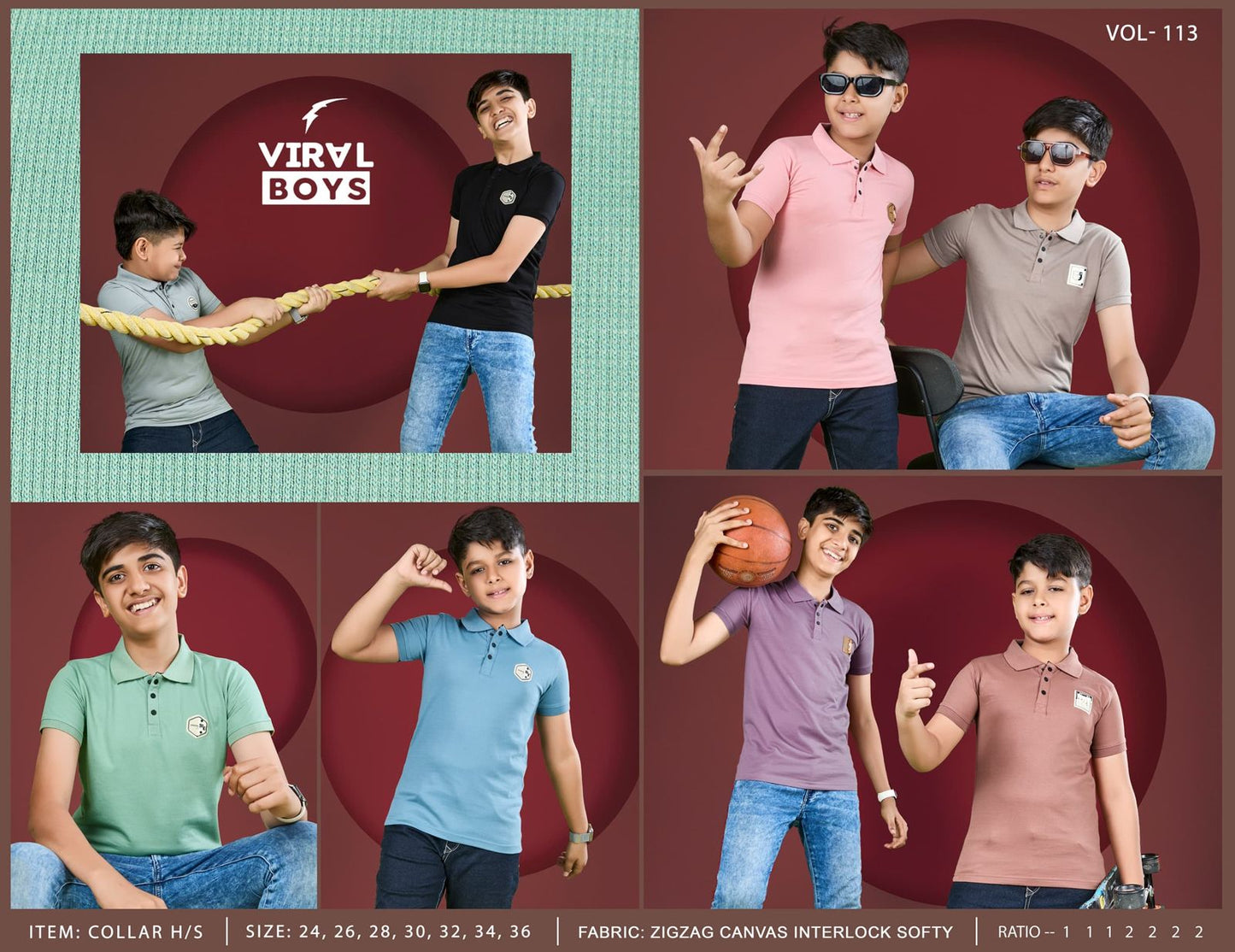 Vol 113 Viral Canvas Interlock Boys Tshirt Manufacturer