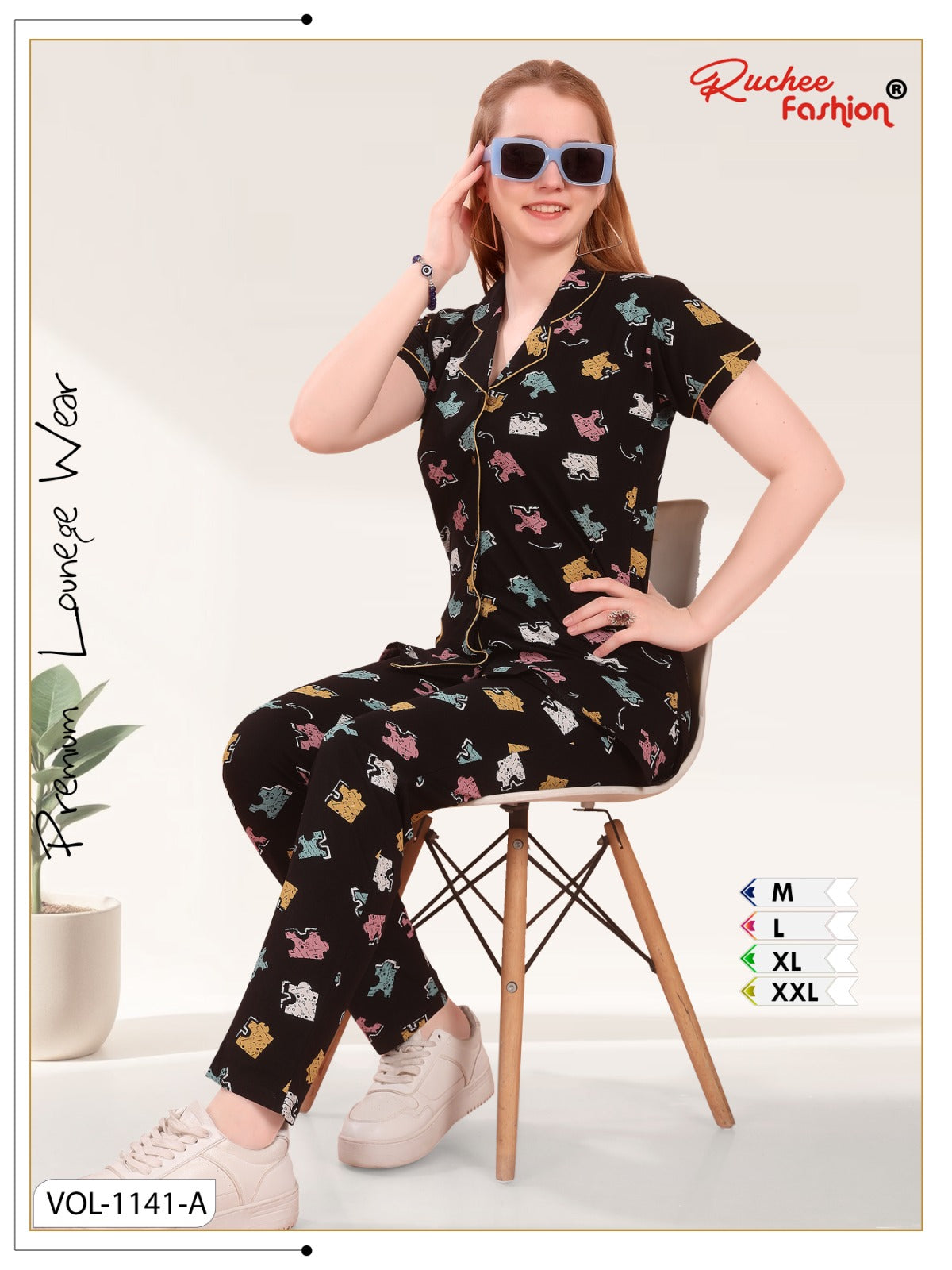 Vol 1141 Ruchee Fashion Hosiery Collar Night Suits Manufacturer