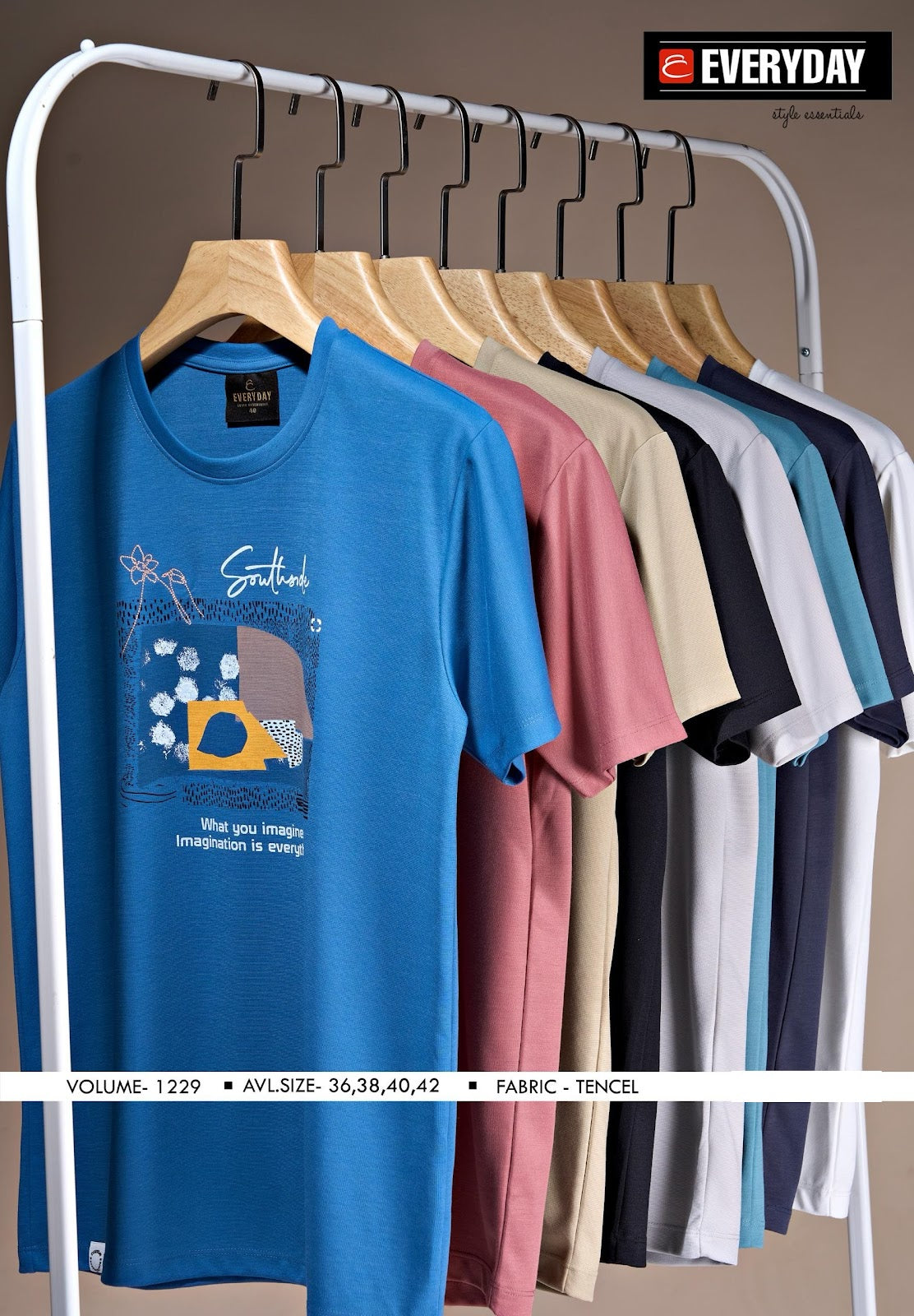Vol 1229 Everyday Tencil Lycra Mens Tshirts Wholesaler
