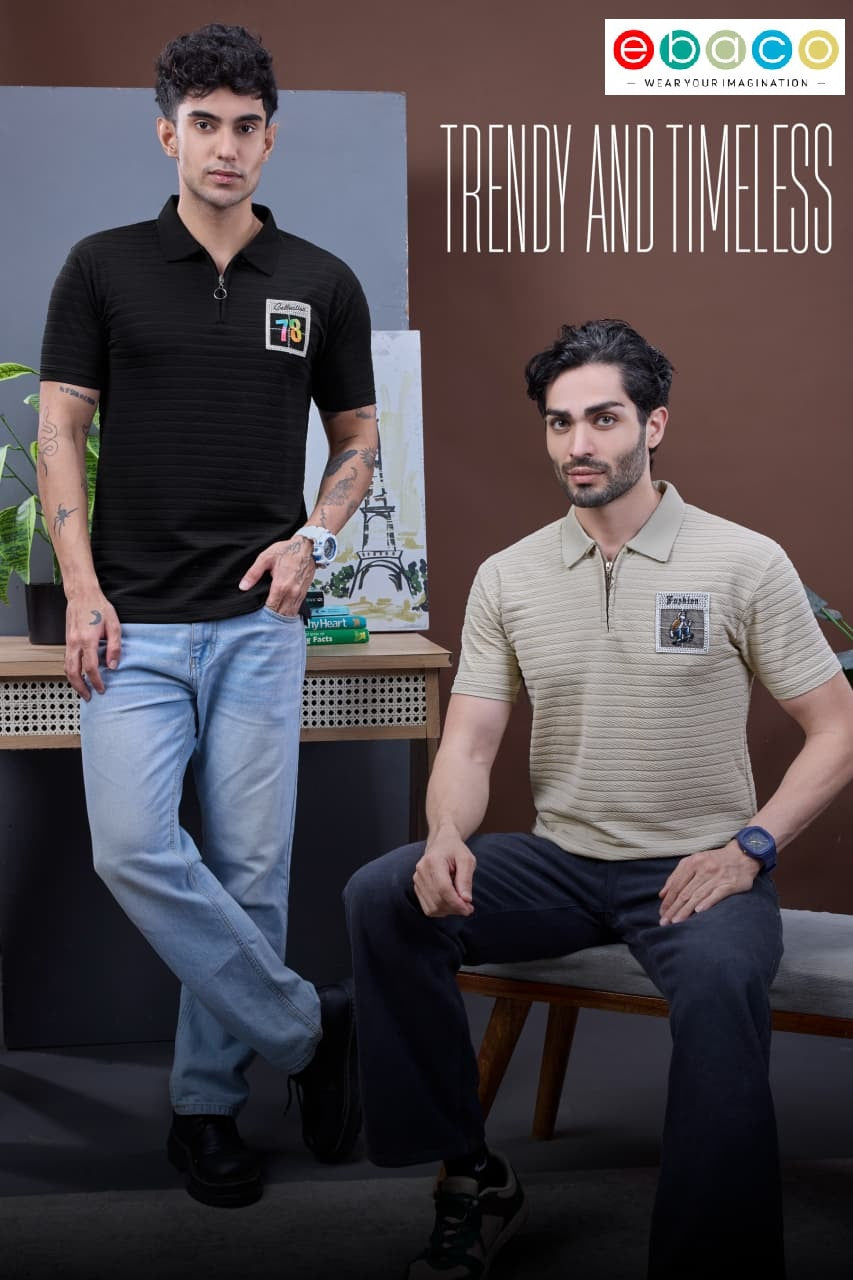 Vol 1233 Ebaco Jacquard Knit Mens Tshirts Supplier India