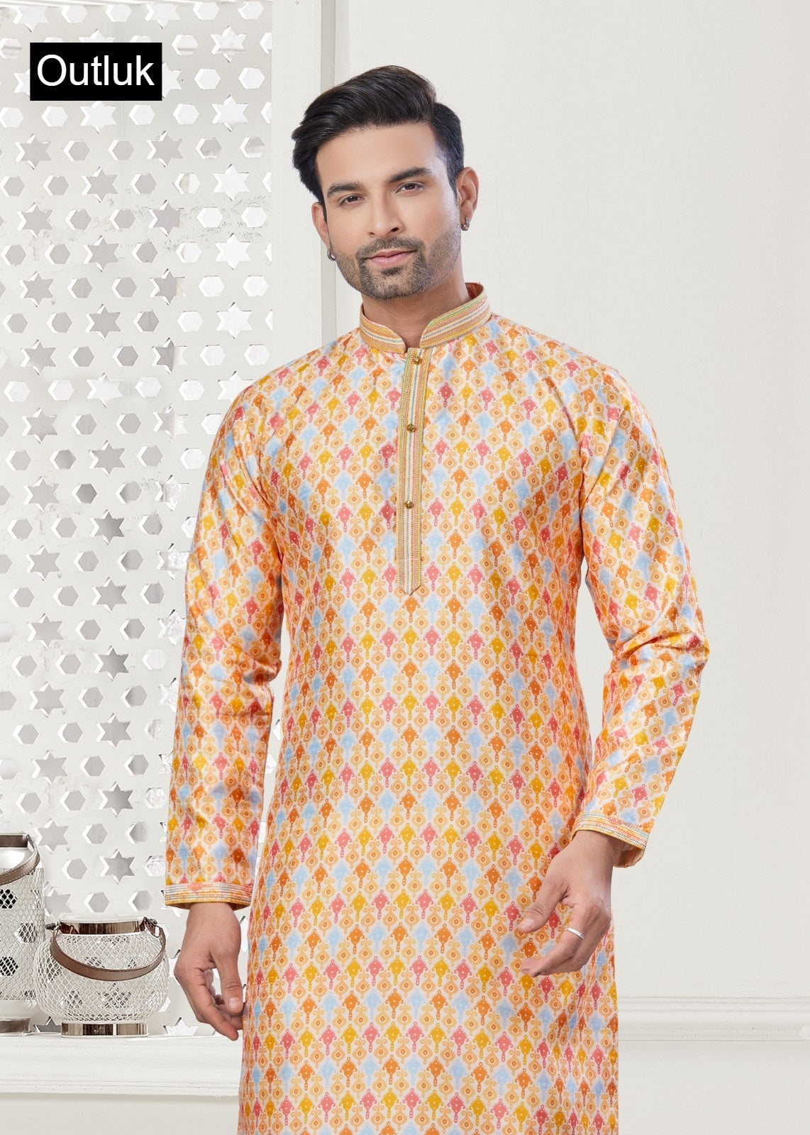 Vol 138 Wedding Collection Outluk Silk Mens Kurta Pajama Manufacturer India