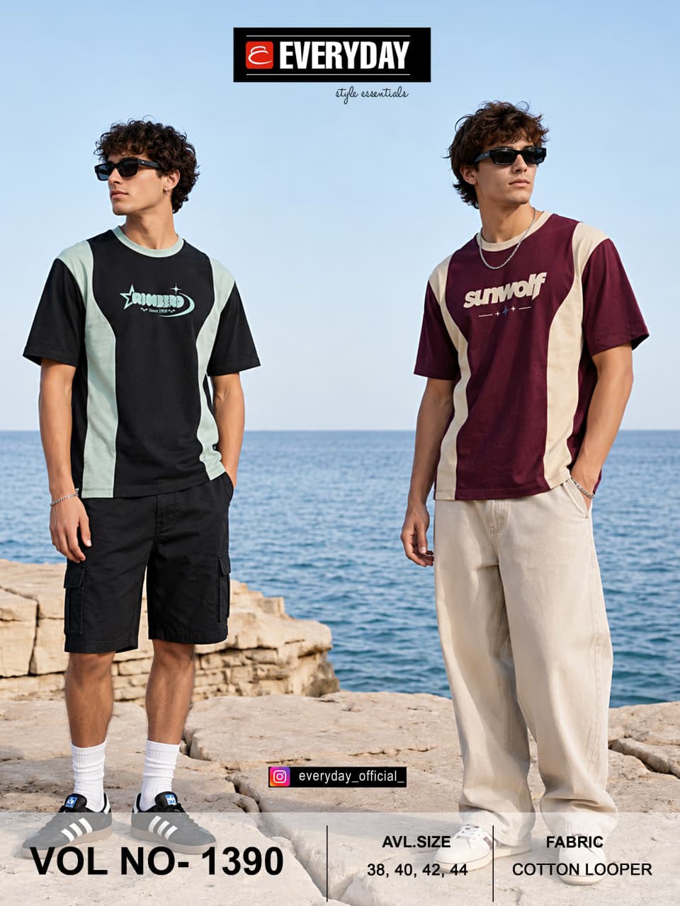Vol 1390 Cut And Sew Everyday Cotton Looper Mens Tshirts Supplier Gujarat
