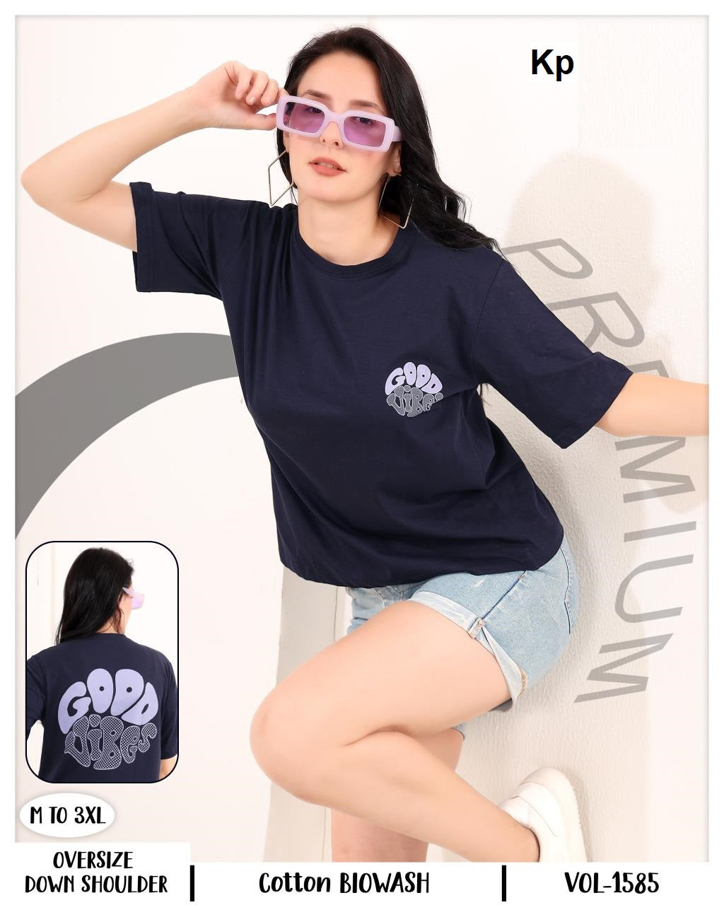 Vol 1585 Kp Cotton Women Oversized Tshirt Supplier India