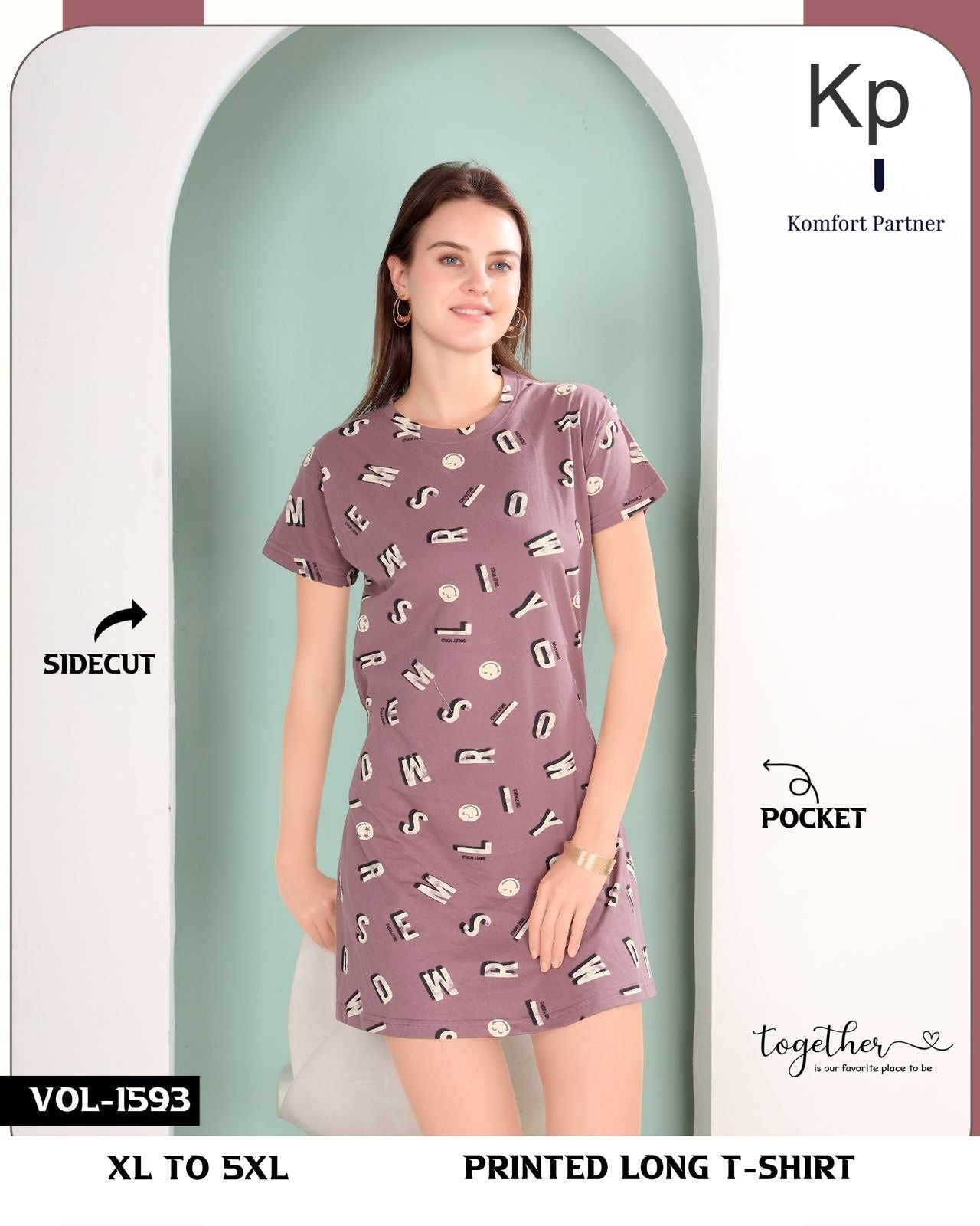Vol 1593 Kp Cotton Women Long Tshirt Wholesale Price