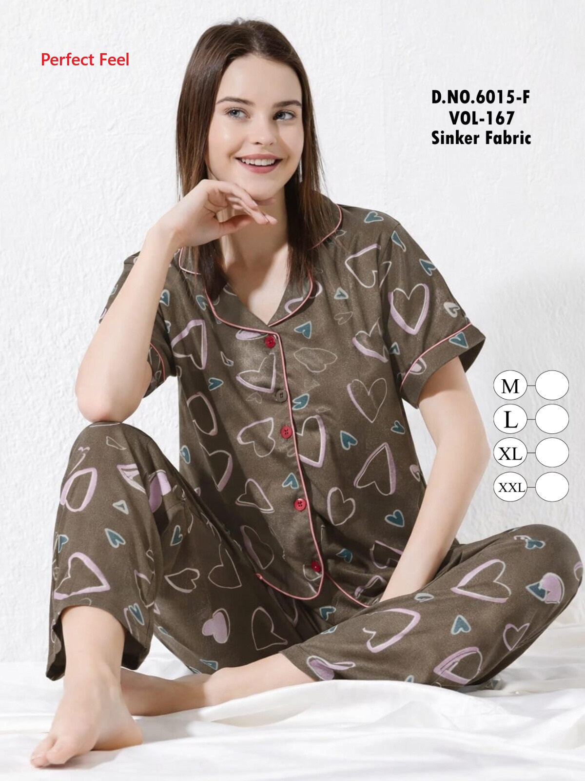 Vol 167 Perfect Feel Sinker Collar Night Suits Exporter India