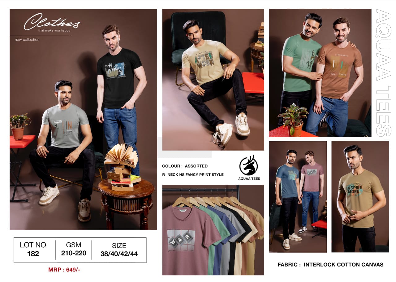 Vol 182 Aquaa Tees Canvas Interlock Mens Tshirts Wholesaler Ahmedabad