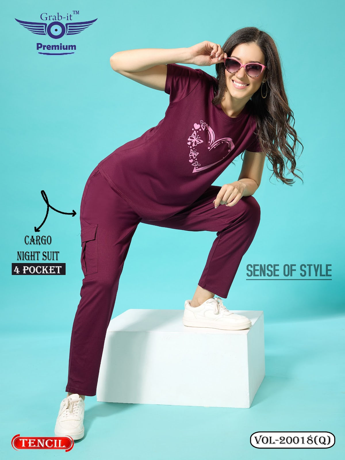 Vol 20018 Q Grab It Tencil Pyjama Night Suits Wholesaler