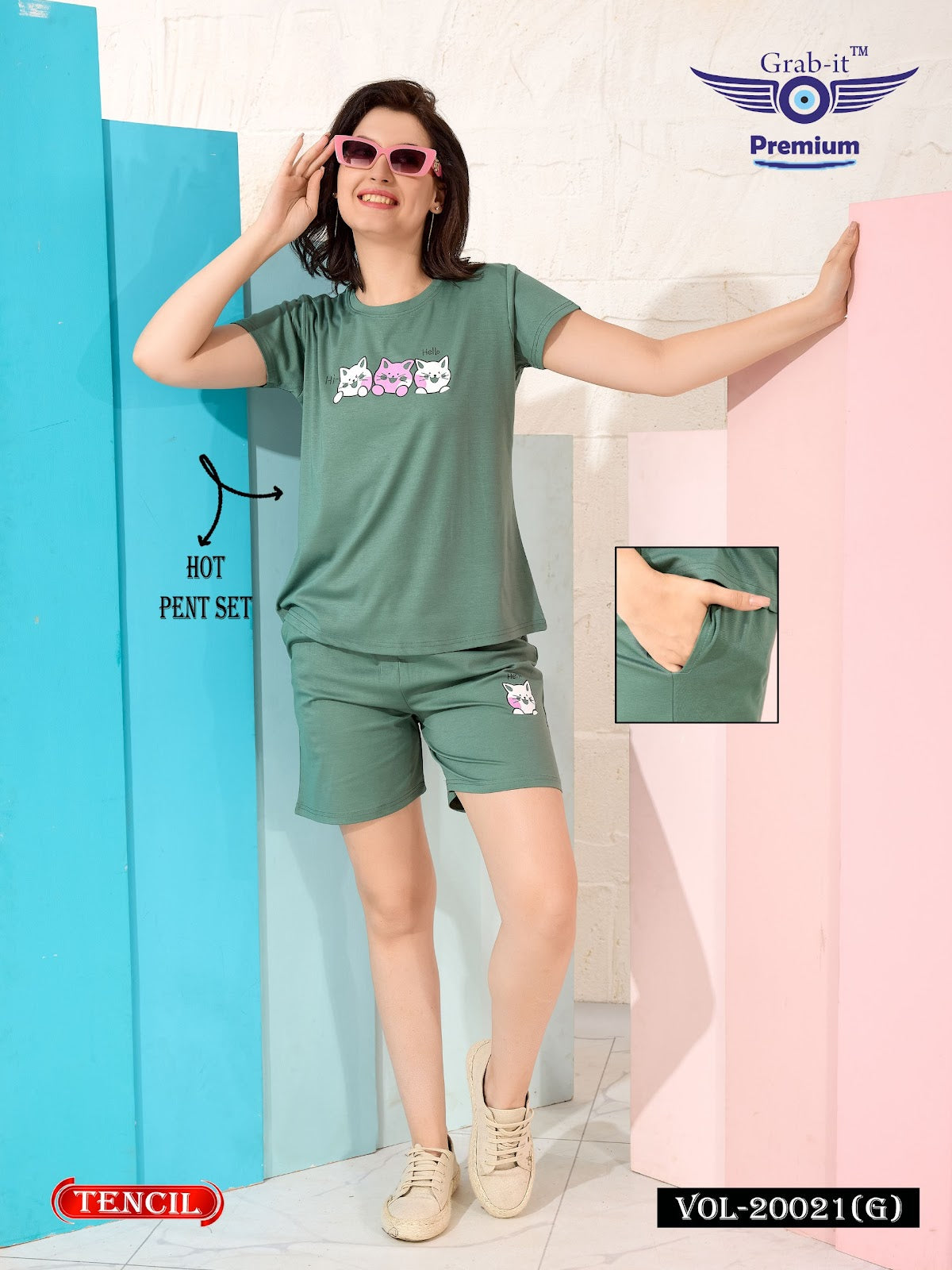 Vol 20021 G Grab It Tencil Shorts Night Suits Wholesaler Ahmedabad