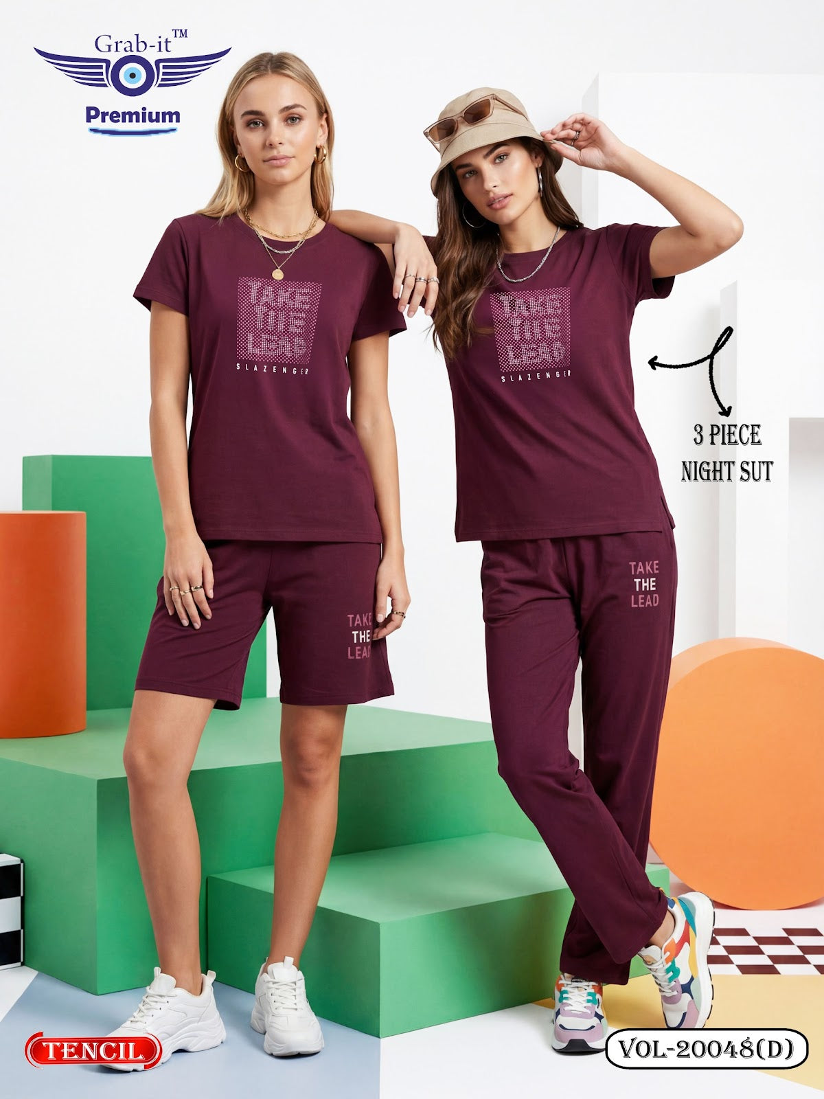 Vol 20048 D Grab It Tencil Shorts Pyjama Night Suits Supplier India