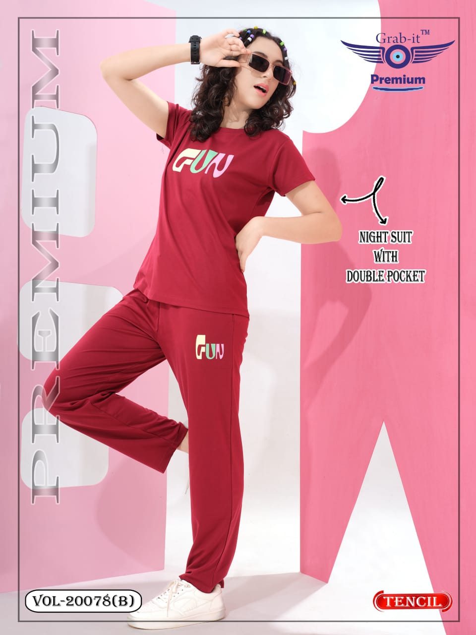 Vol 20078 B Grab It Tencil Pyjama Night Suits Exporter Gujarat