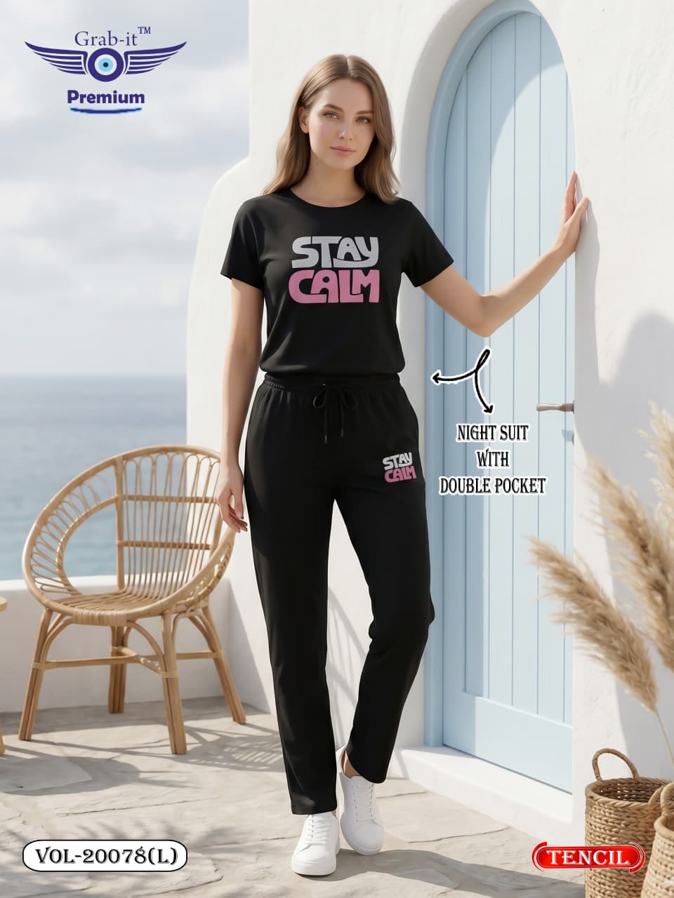 Vol 20078 L Grab It Tencil Pyjama Night Suits Wholesale Price