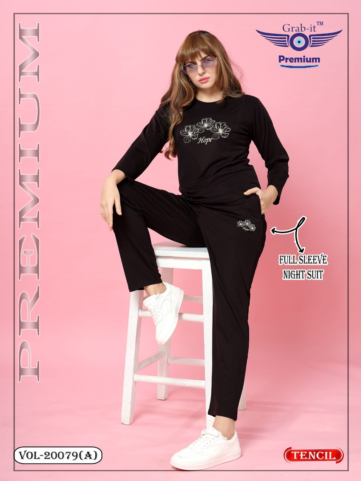 Vol 20079 A Grab It Tencil Full Sleeve Night Suits Wholesale Rate