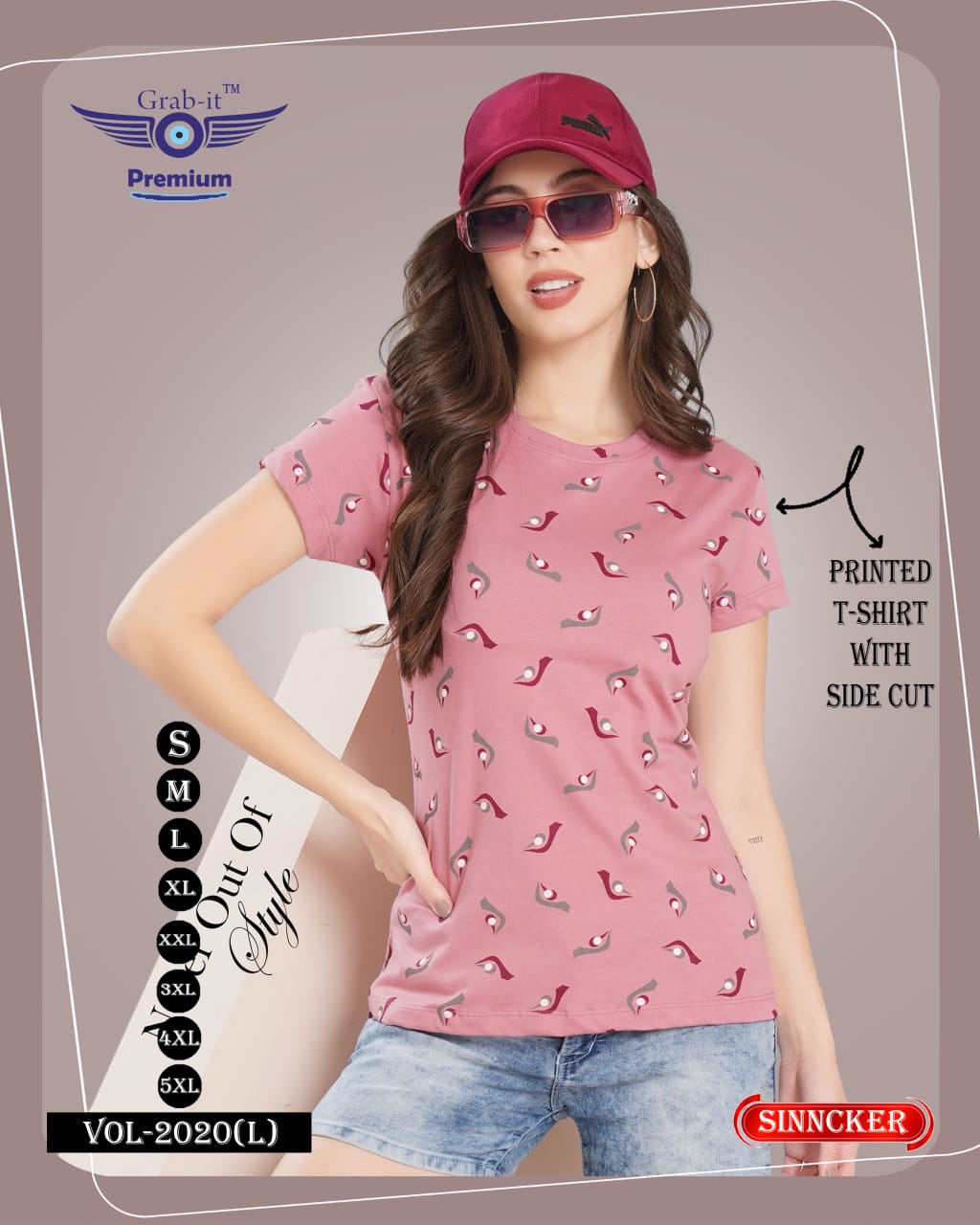 Vol 2020 L Grab It Sinker Women Tshirt Exporter India