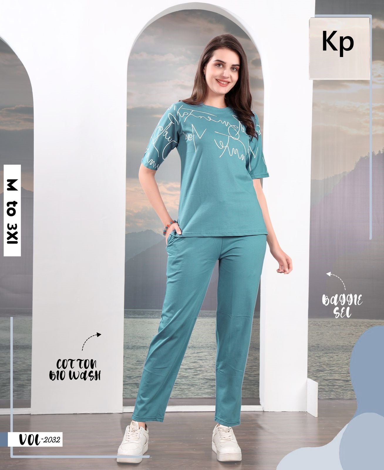 Vol 2032 Kp Cotton Biowashed Pyjama Night Suits Wholesale Price