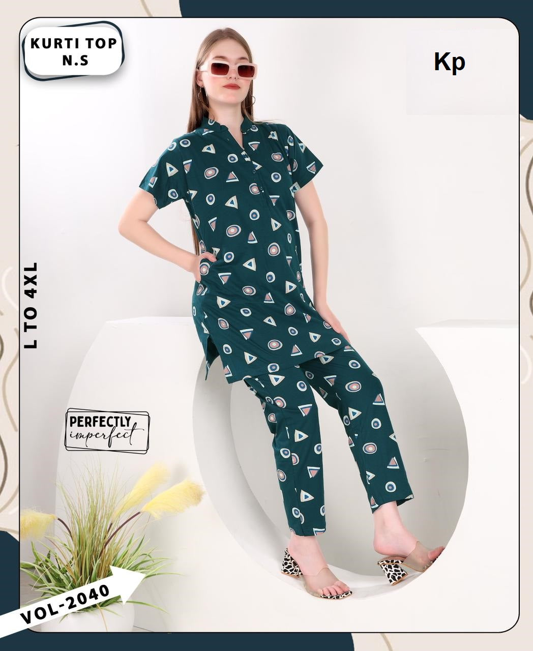 Vol 2040 Kp Hosiery Kurta Night Suits Exporter