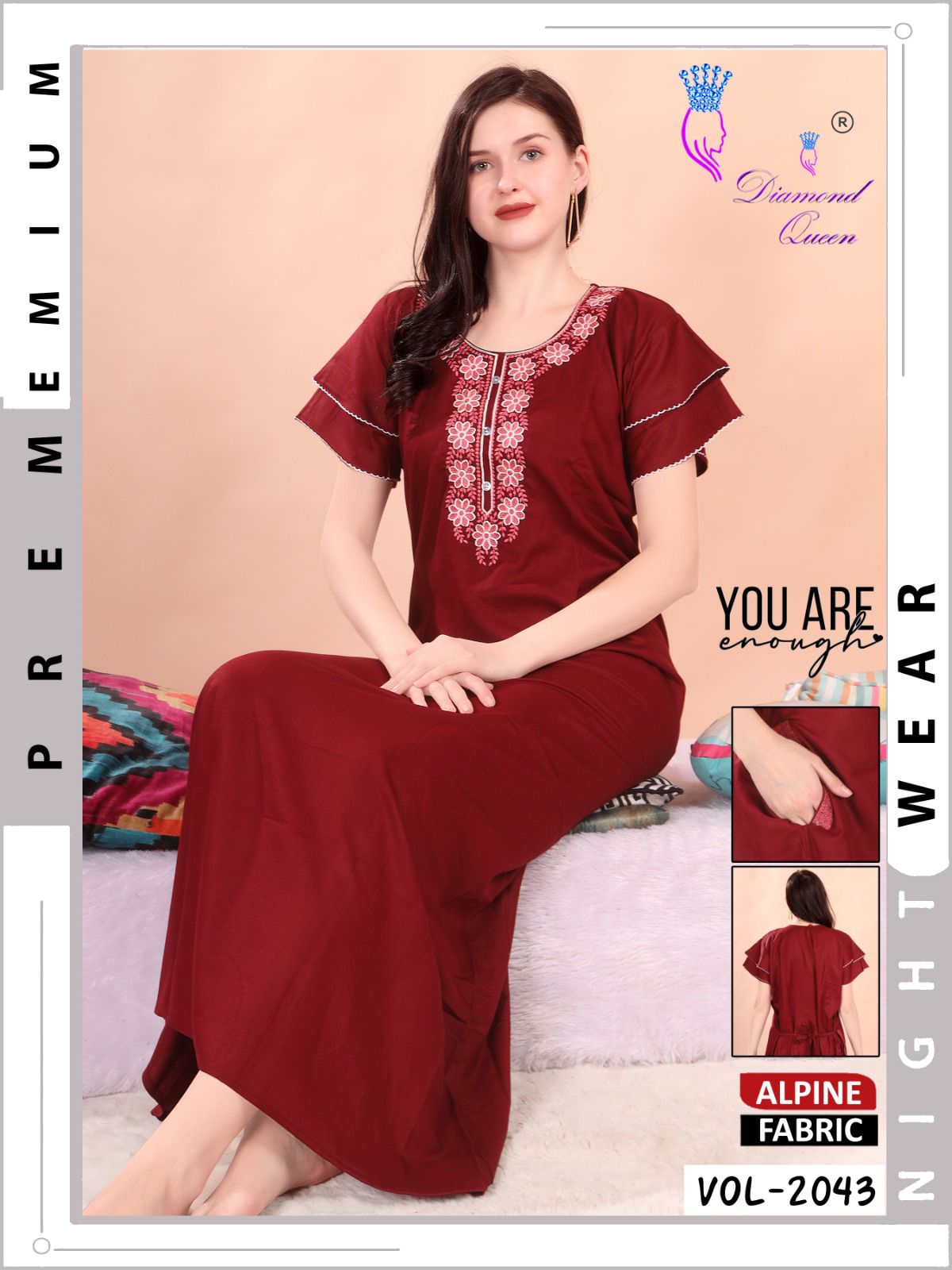 Vol 2043 Diamond Queen Alpine Night Gowns Wholesaler Gujarat