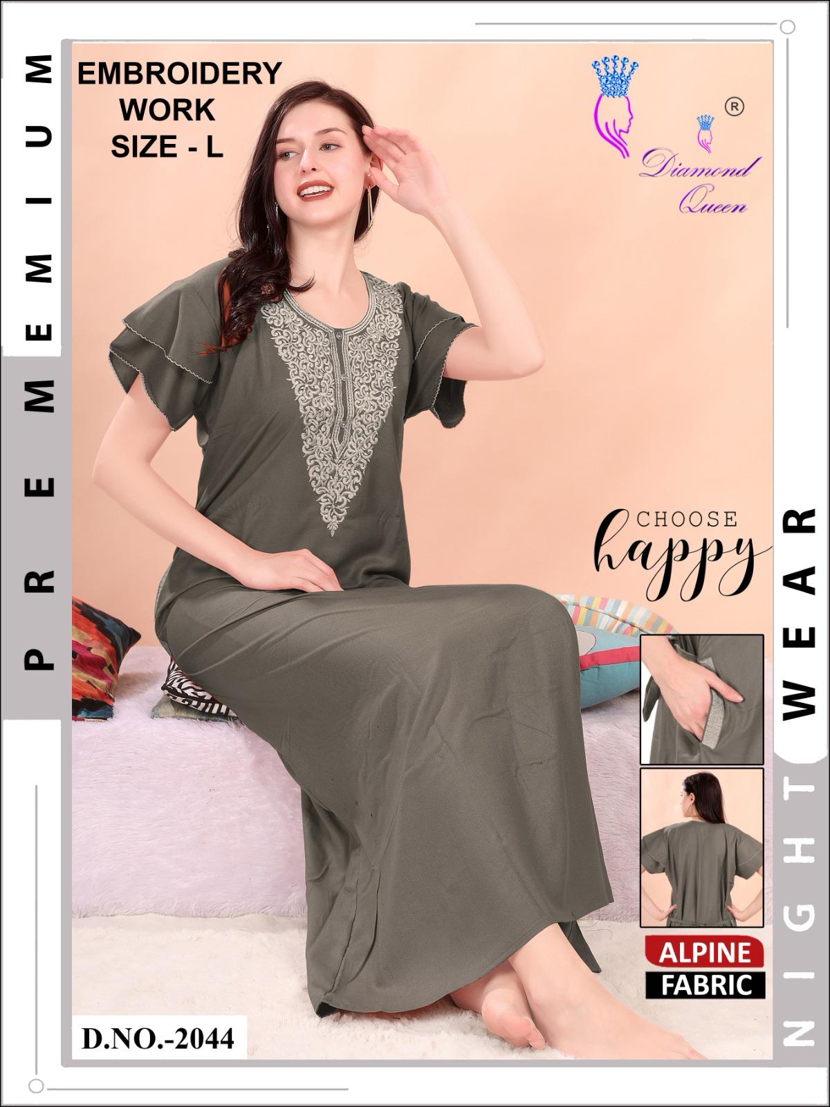 वॉल्यूम 2044 डायमंड क्वीन अल्पाइन नाइट गाउन निर्यातक अहमदाबाद