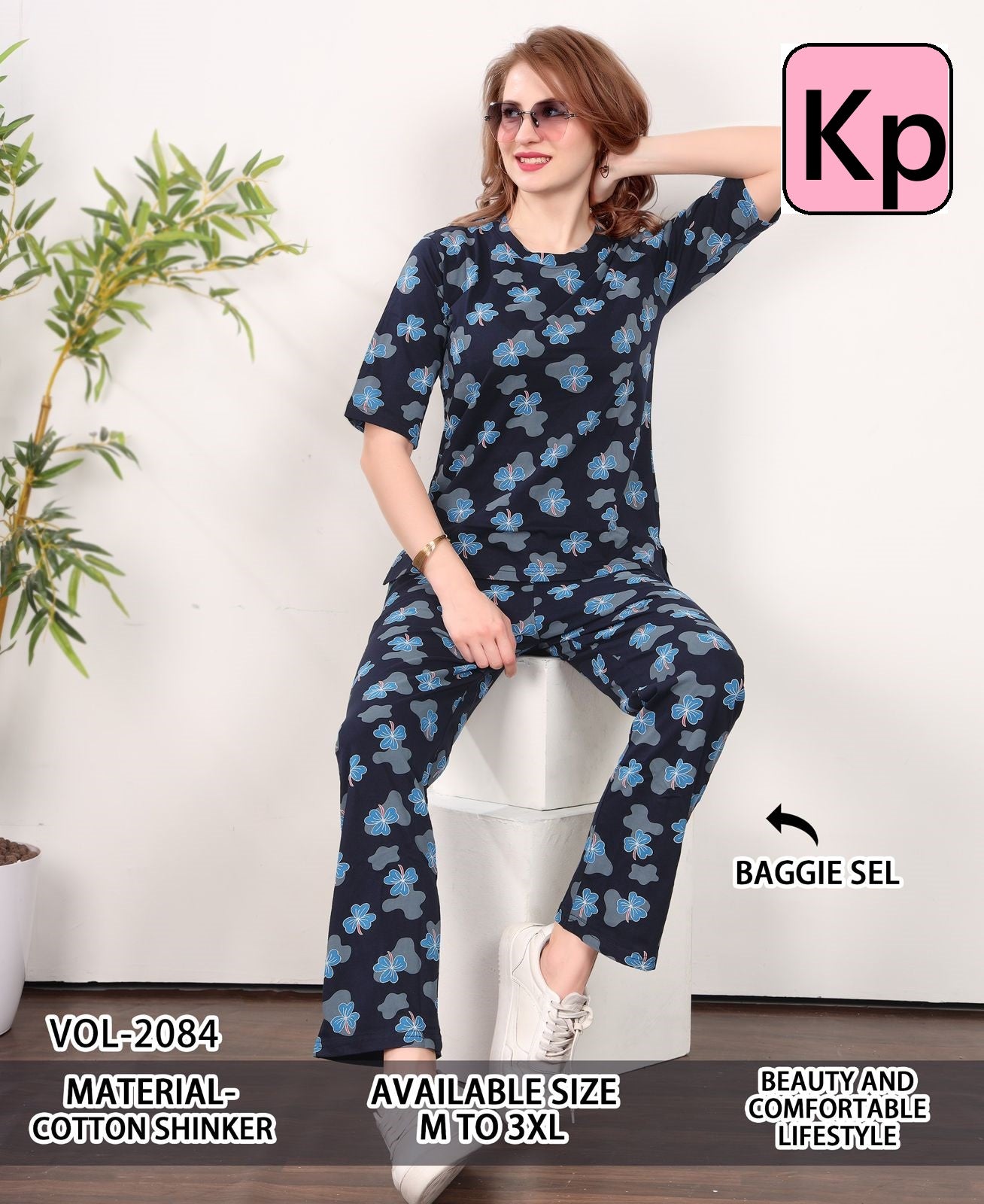 Vol 2084 Kp Cotton Pyjama Night Suits Exporter India
