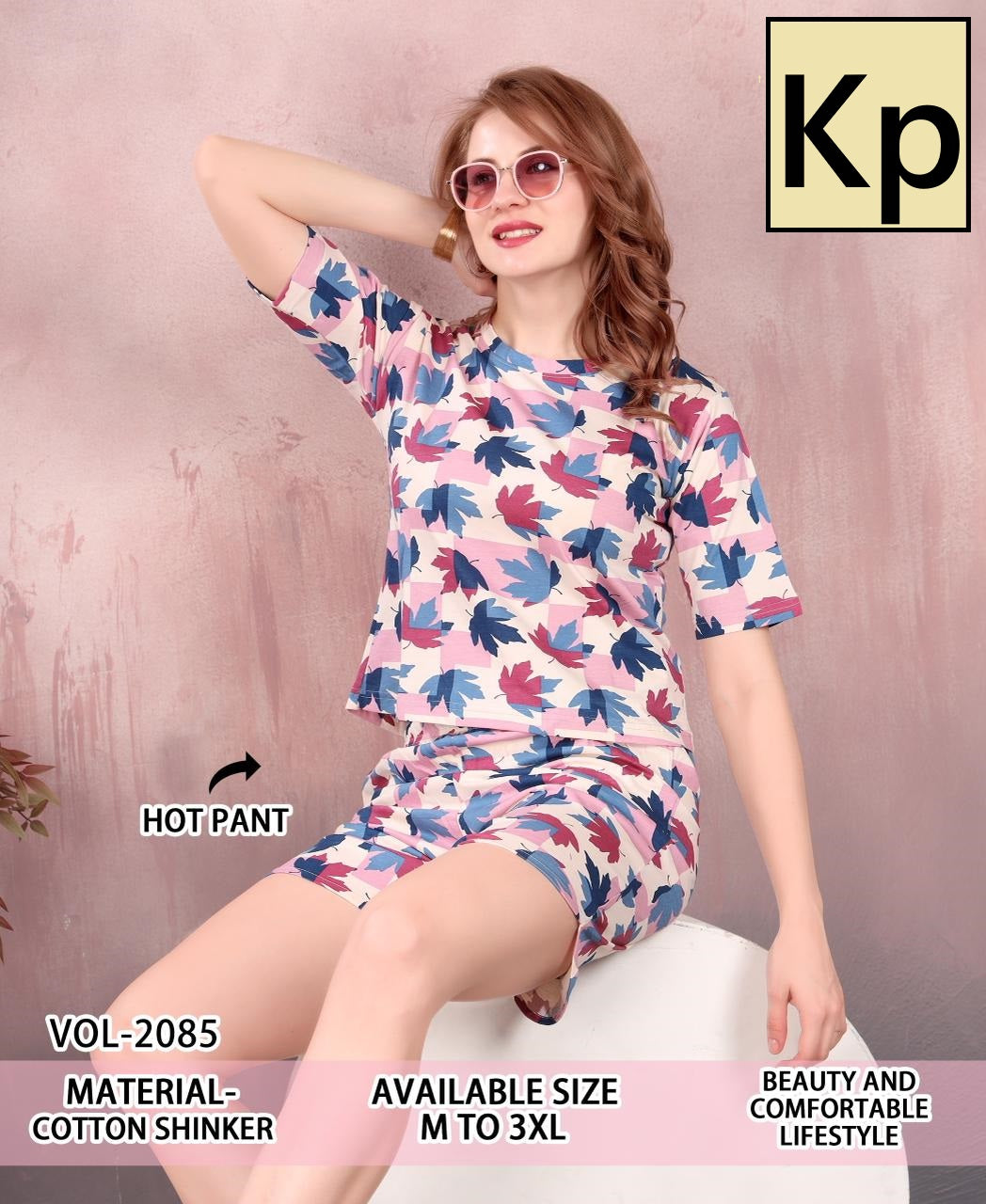 Vol 2085 Kp Cotton Shorts Night Suits Wholesale
