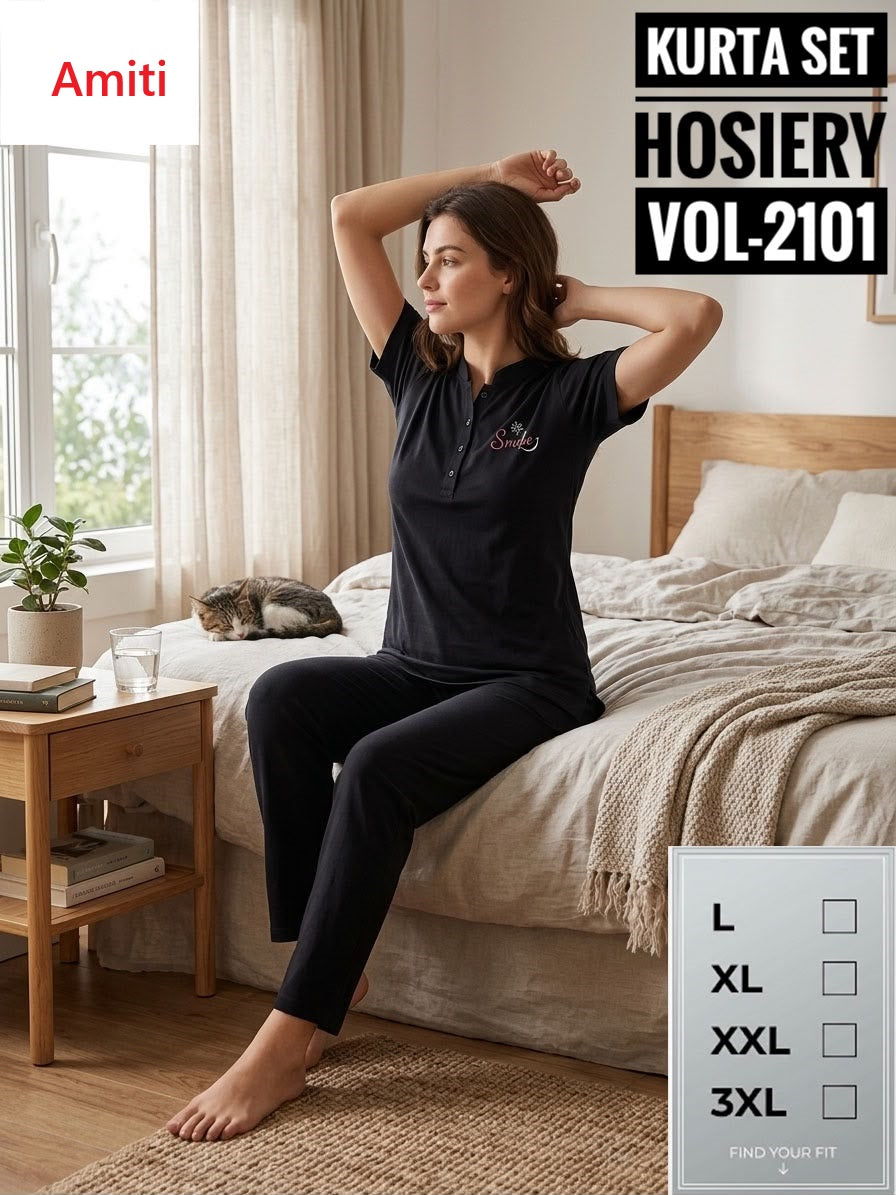 Vol 2101 Amiti Hosiery Kurta Night Suits Manufacturer Ahmedabad