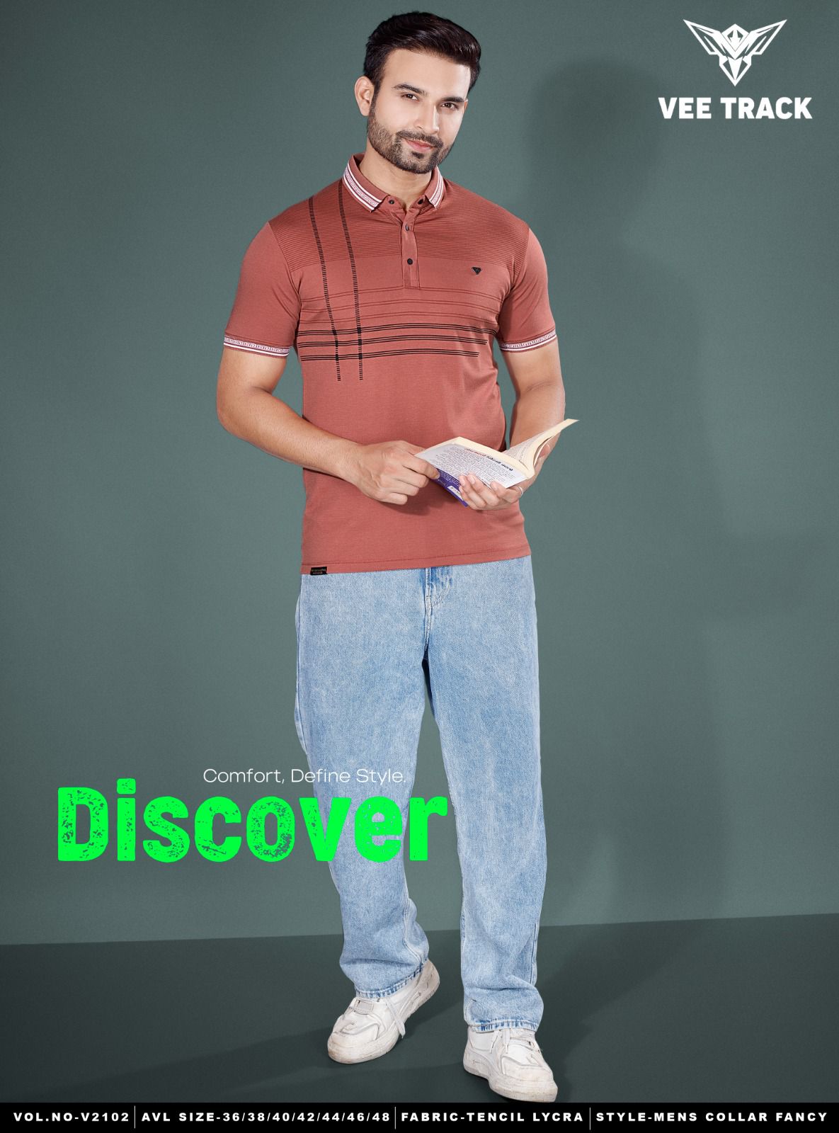 Vol 2102 Vee Track Tencil Lycra Mens Tshirts Exporter Ahmedabad