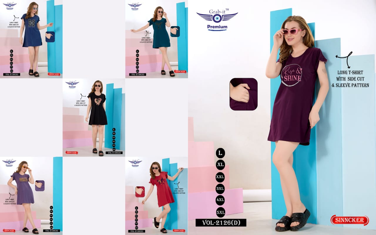 Vol 2126 D Grab It Sincker Women Long Tshirt Wholesaler Ahmedabad