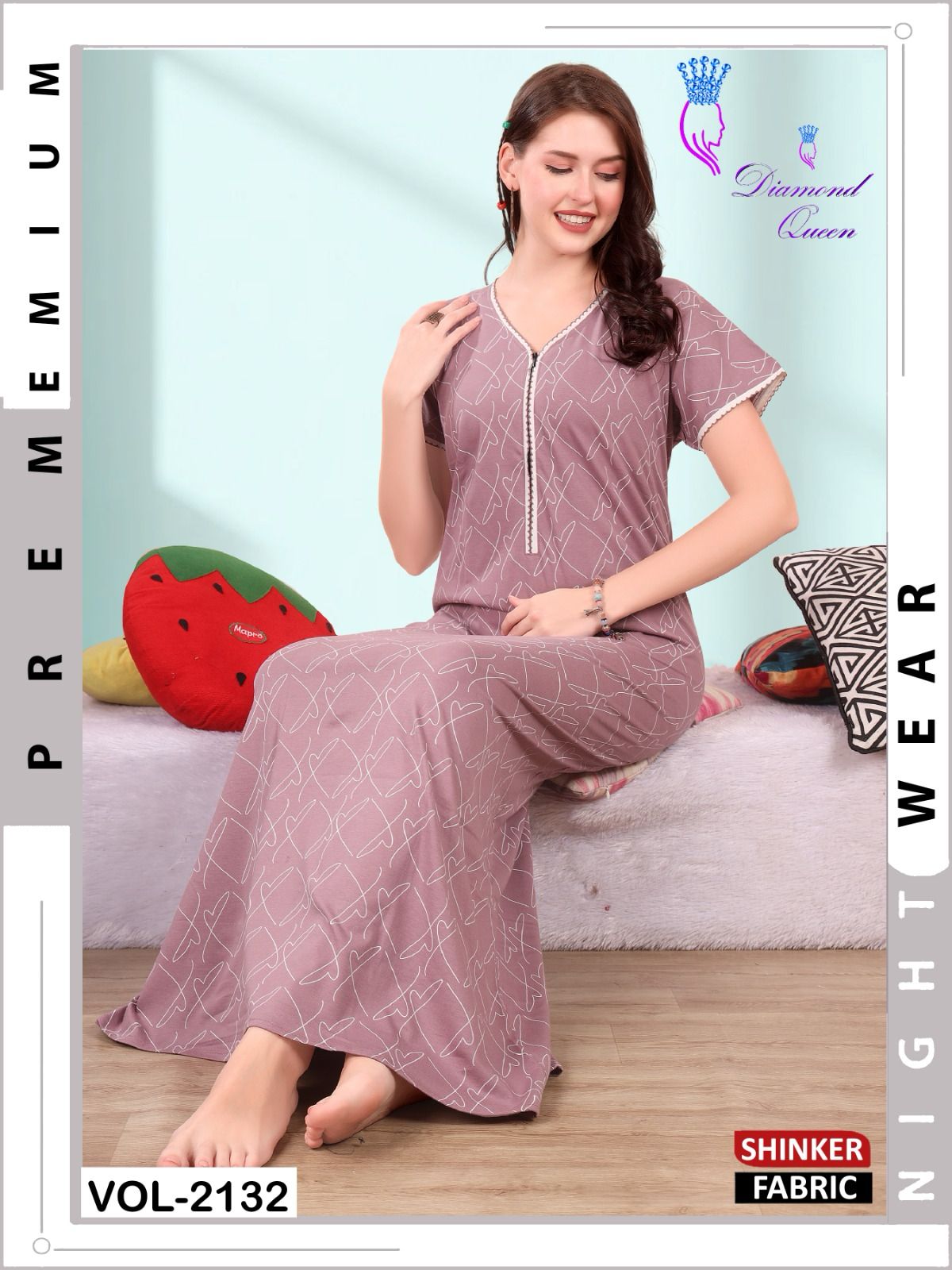 Vol 2132 Diamond Queen Sinker Night Gowns Wholesale Price