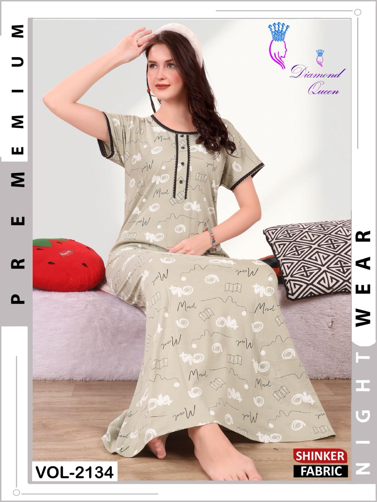 Vol 2134 Diamond Queen Sinker Night Gowns Exporter