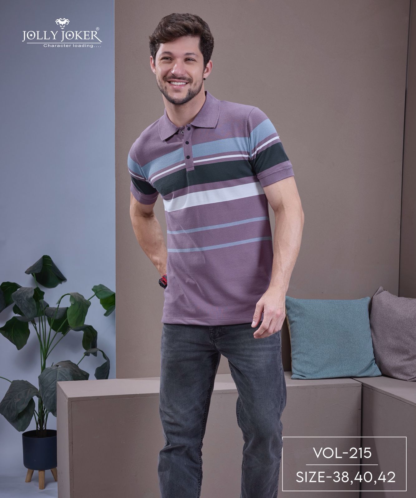 Vol 215 Jolly Joker Auto Stripes Mens Tshirts Exporter India