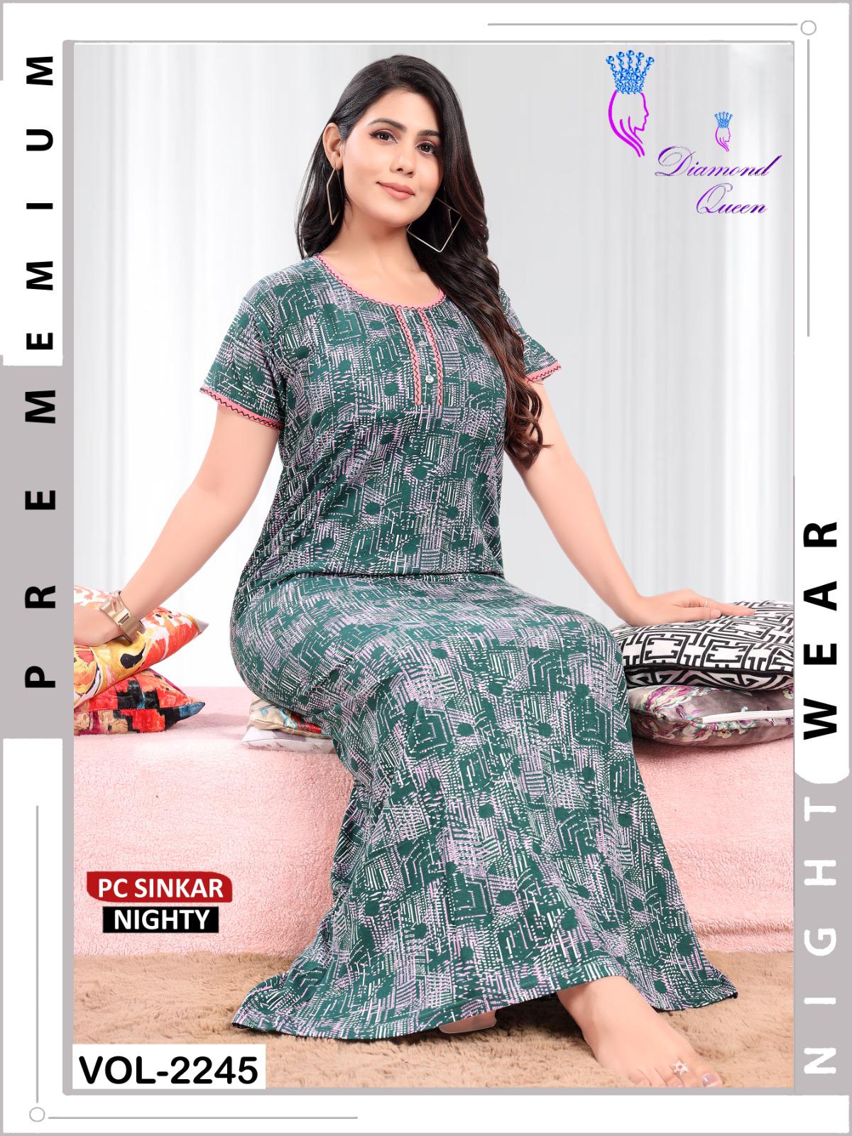 Vol 2245 Diamond Queen Sinker Night Gowns Exporter Gujarat