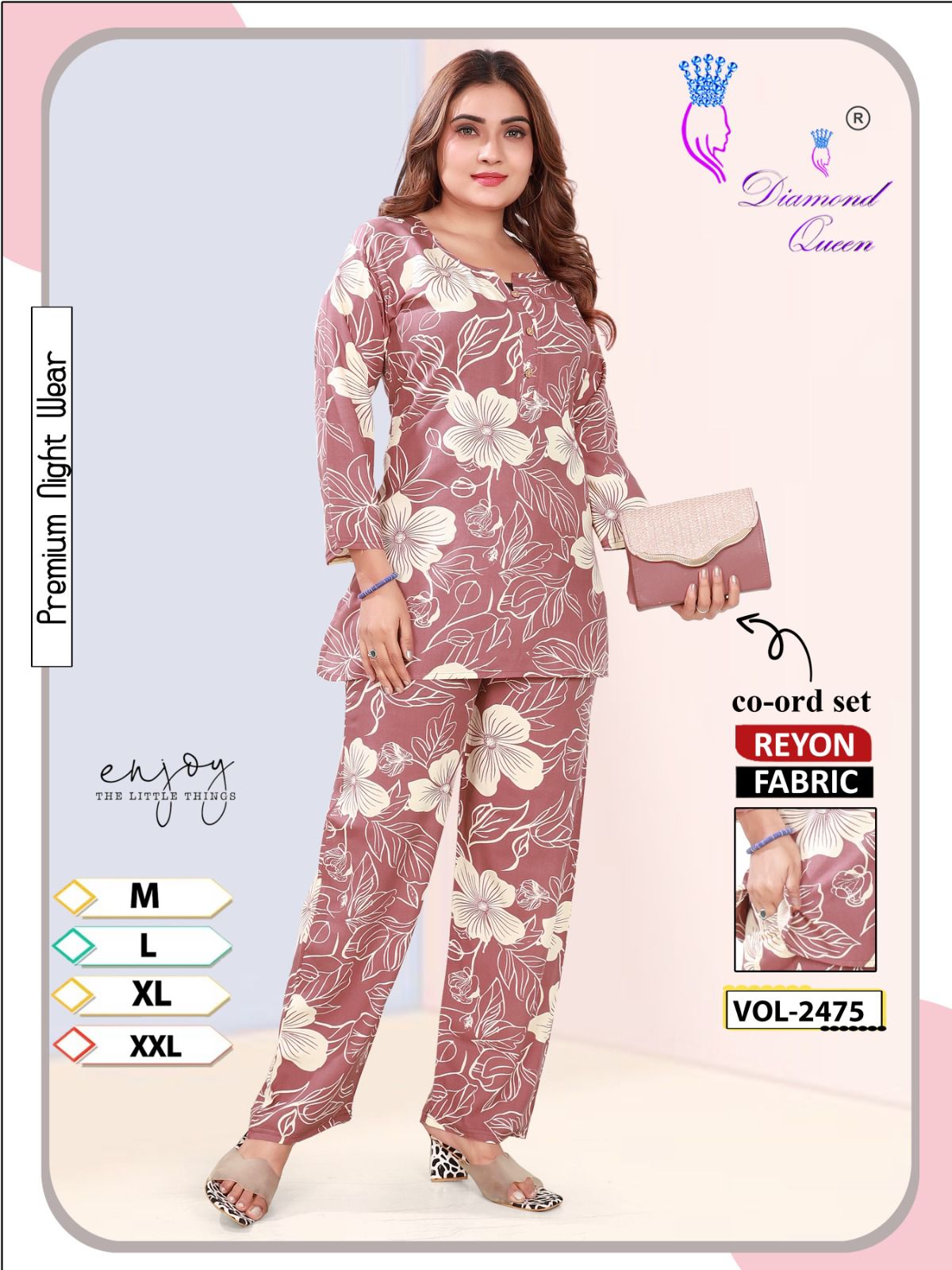 Vol 2475 Diamond Queen Reyon Co Ord Set Supplier