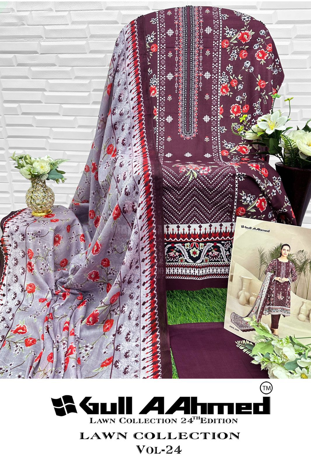 Vol 24 Lawn Collection Gul Ahmed Karachi Salwar Suits Wholesale