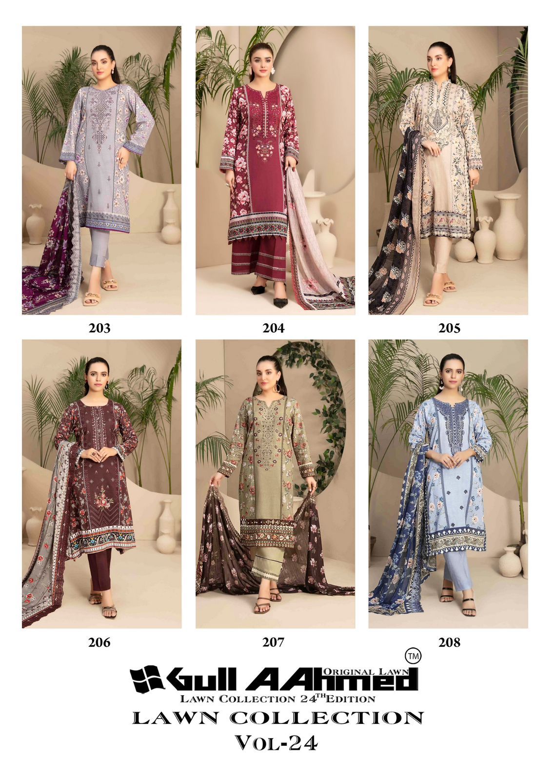 Vol 24 Lawn Collection Gul Ahmed Karachi Salwar Suits Wholesale