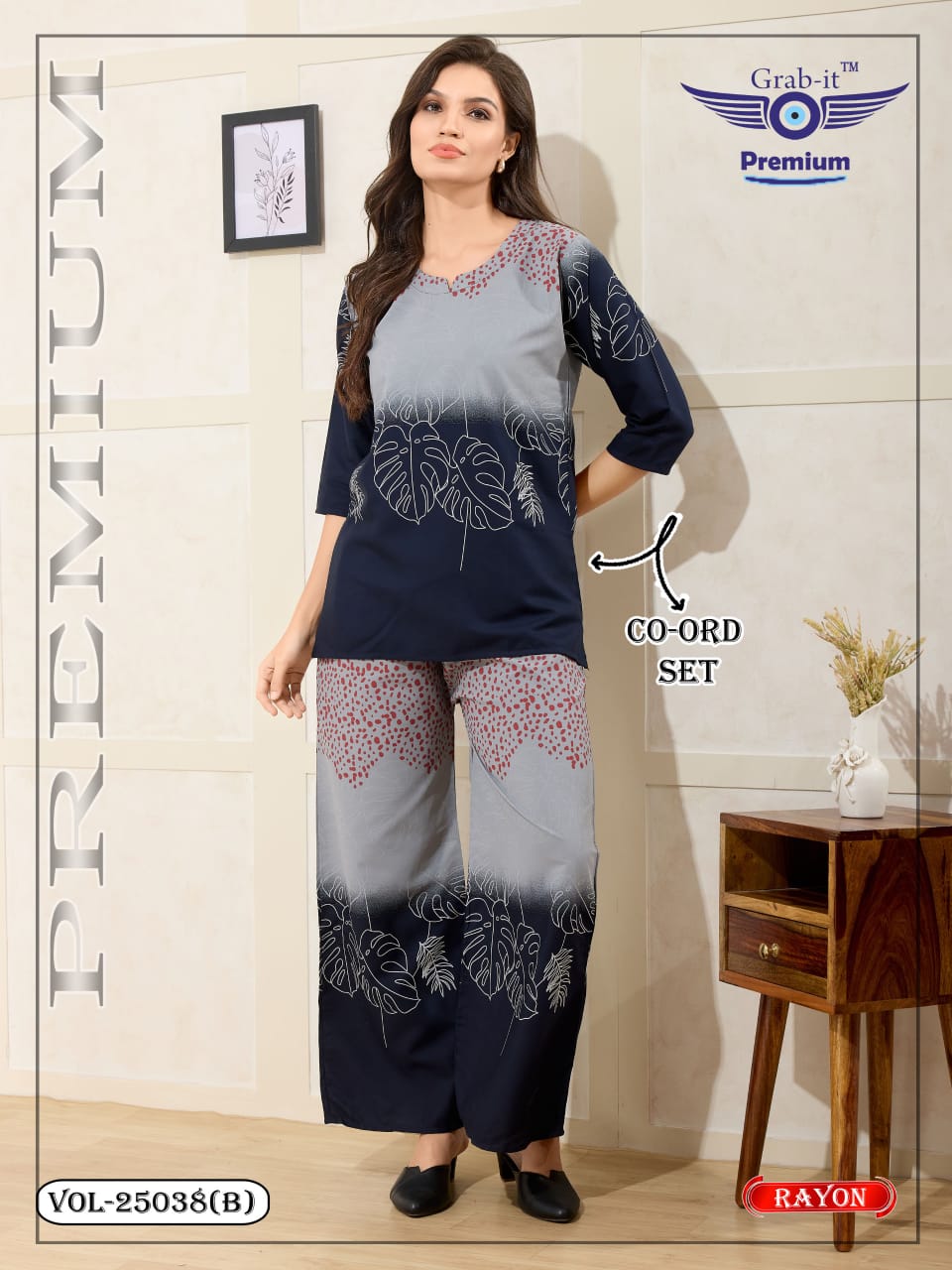 Vol 25038 B Grab It Rayon Co Ord Set Wholesaler India