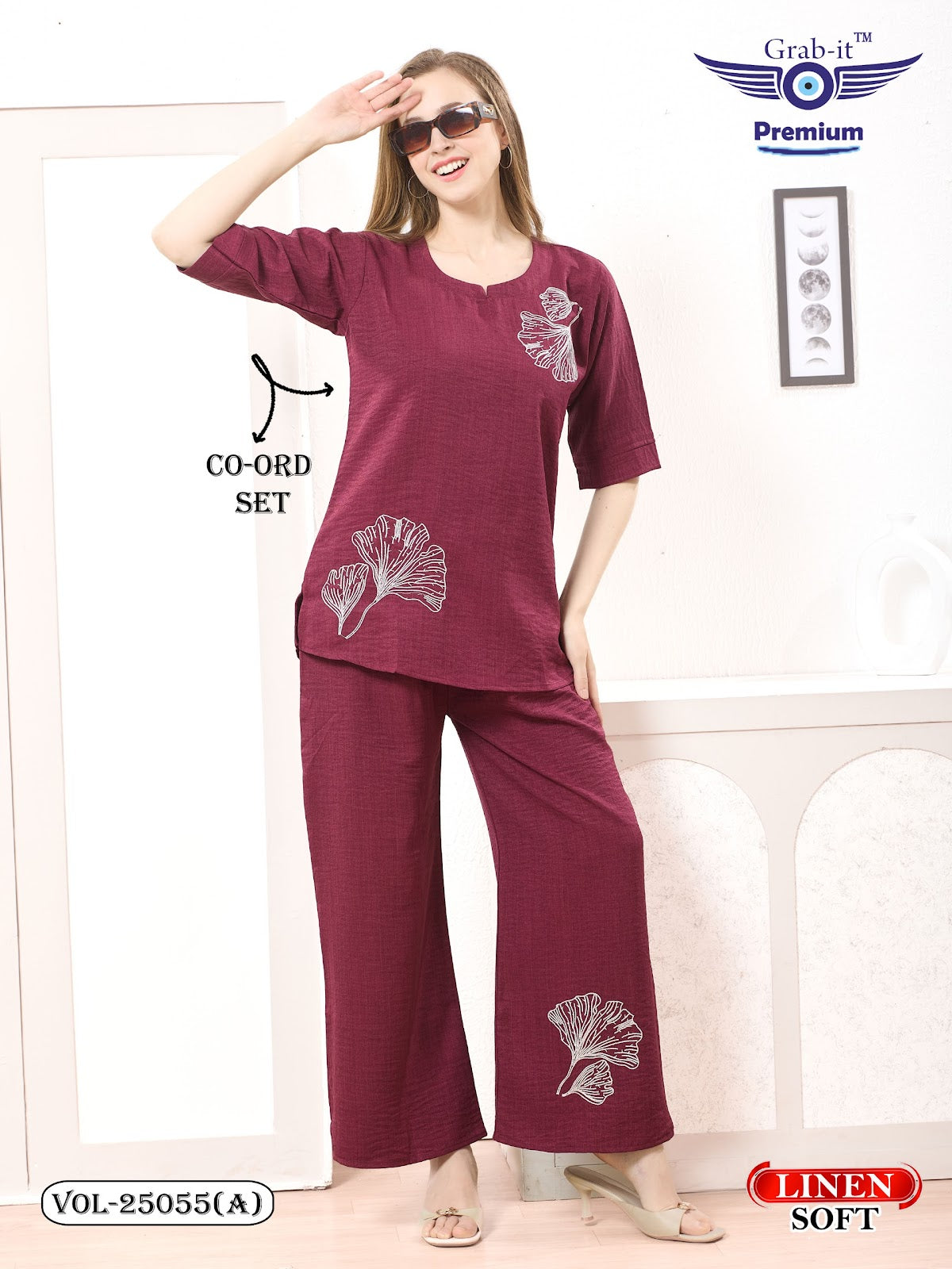 Vol 25055 A Grab It Linen Co Ord Set Wholesaler Ahmedabad