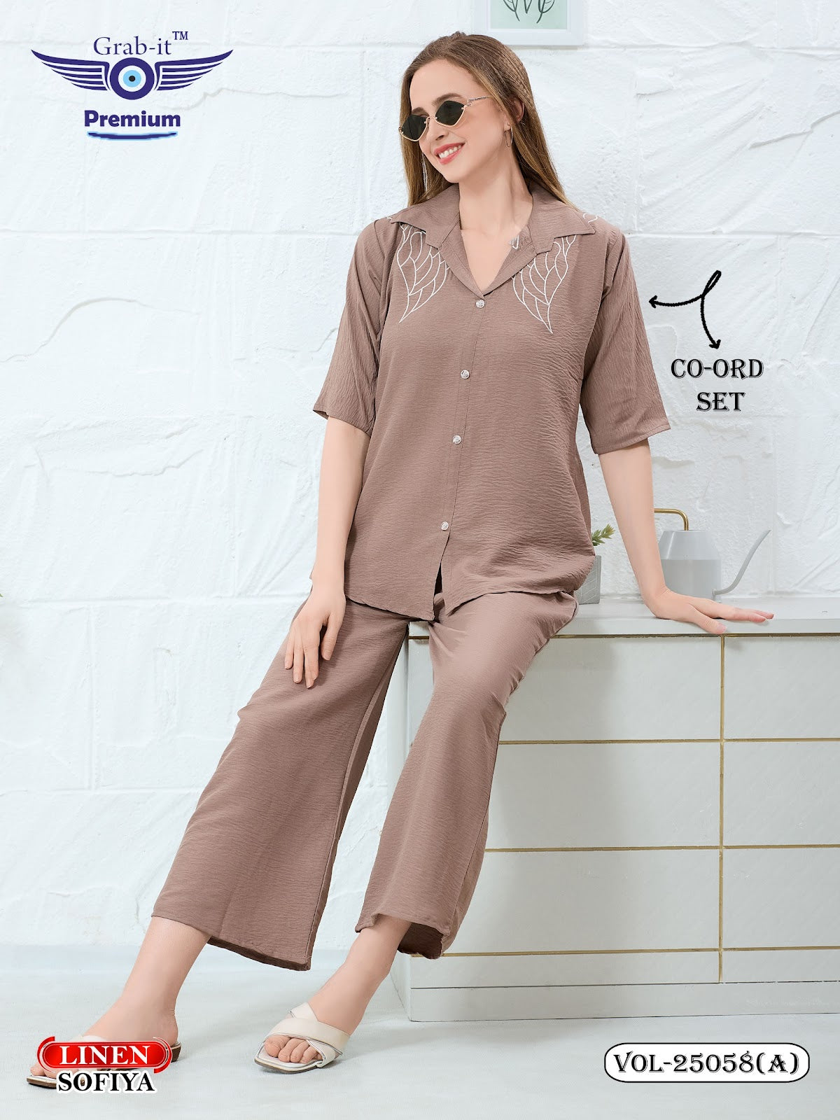 Vol 25058 A Grab It Linen Co Ord Set Exporter Gujarat