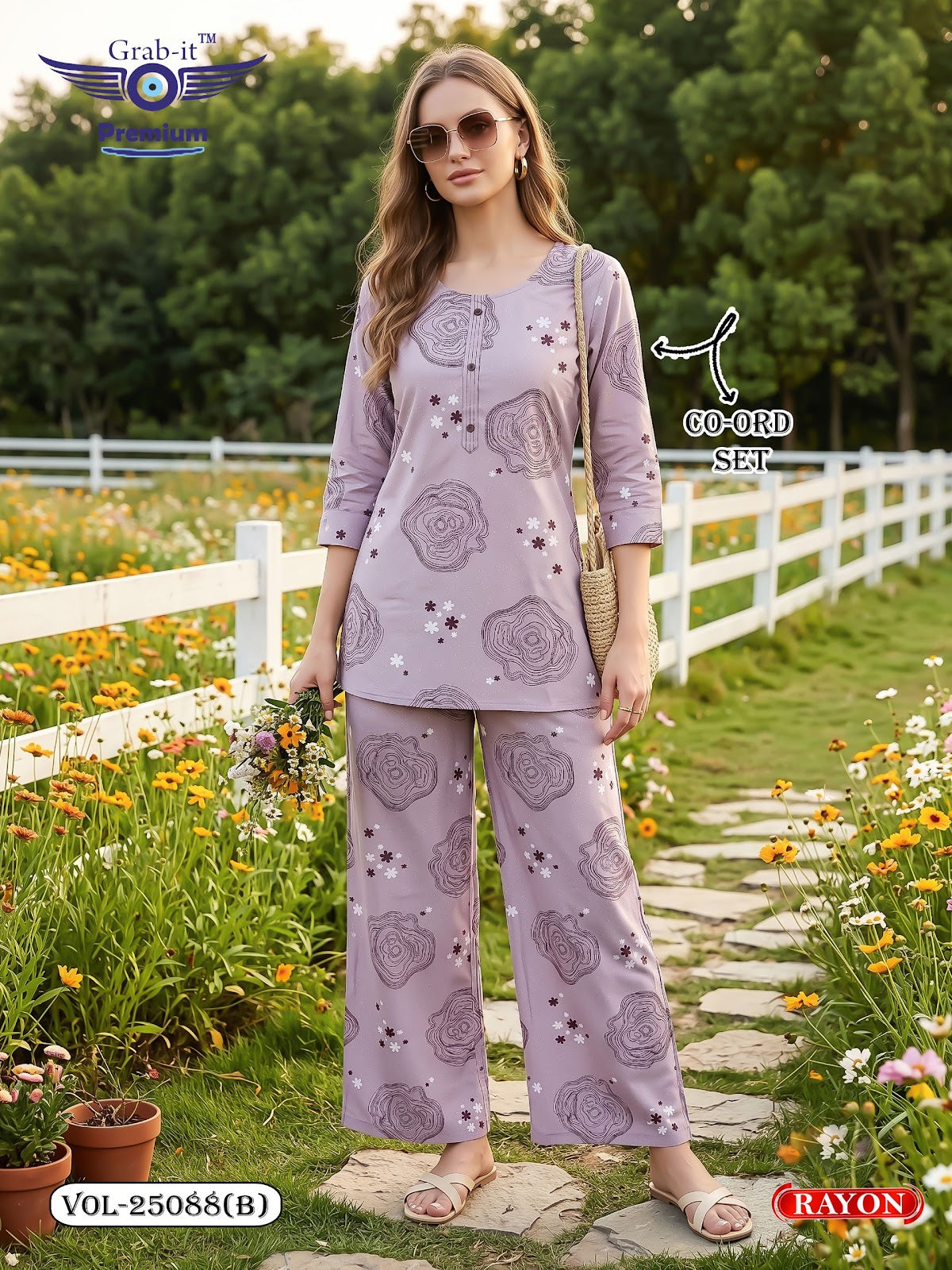 Vol 25088 B Grab It Rayon Co Ord Set Wholesaler India