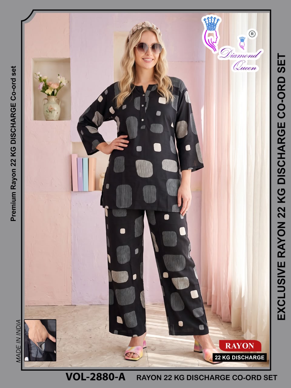 Vol 2879-2884 Diamond Queen Rayon 22Kg Co Ord Set Exporter Ahmedabad