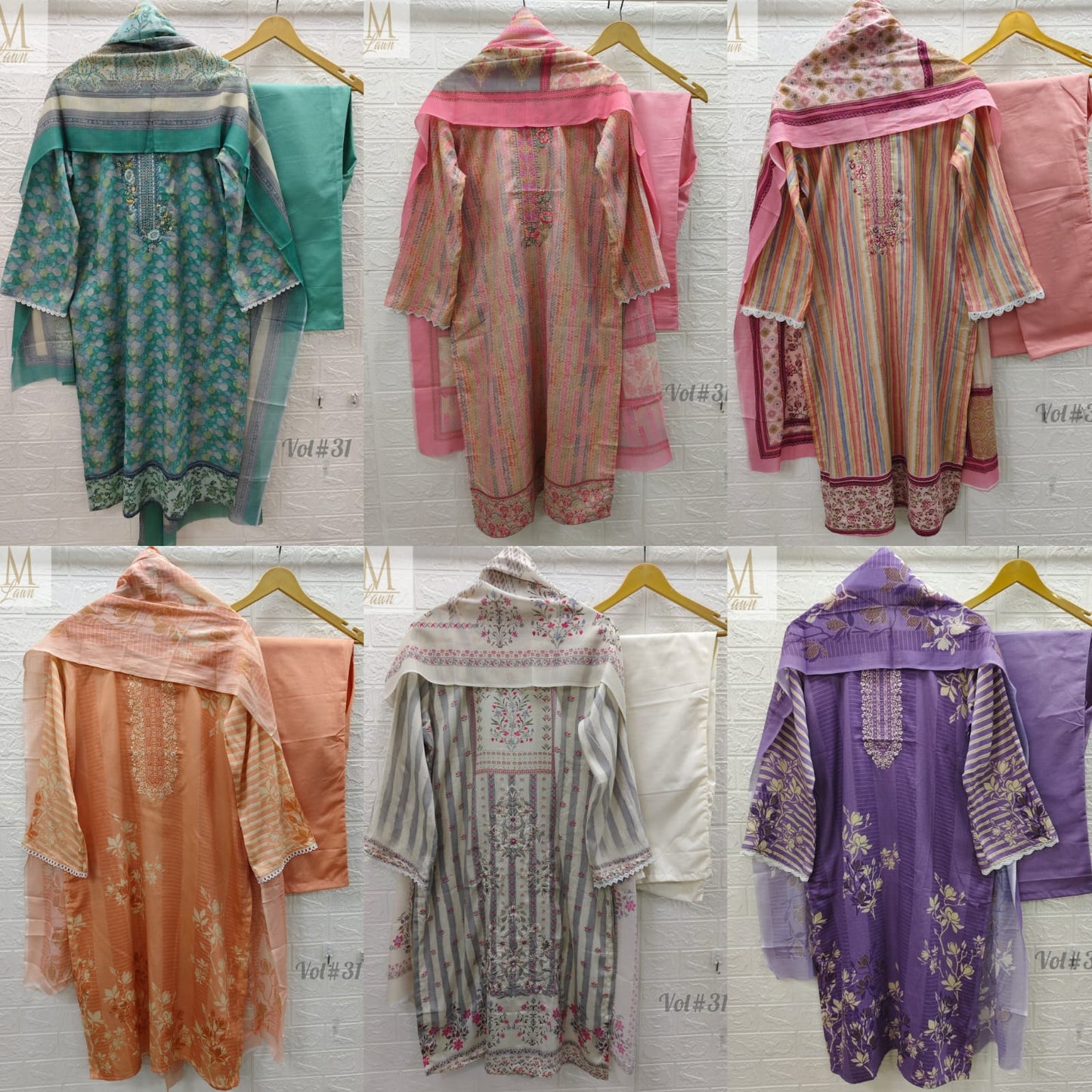 Vol 31 M Lawn Lawn Cotton Pakistani Readymade Suits Exporter Ahmedabad