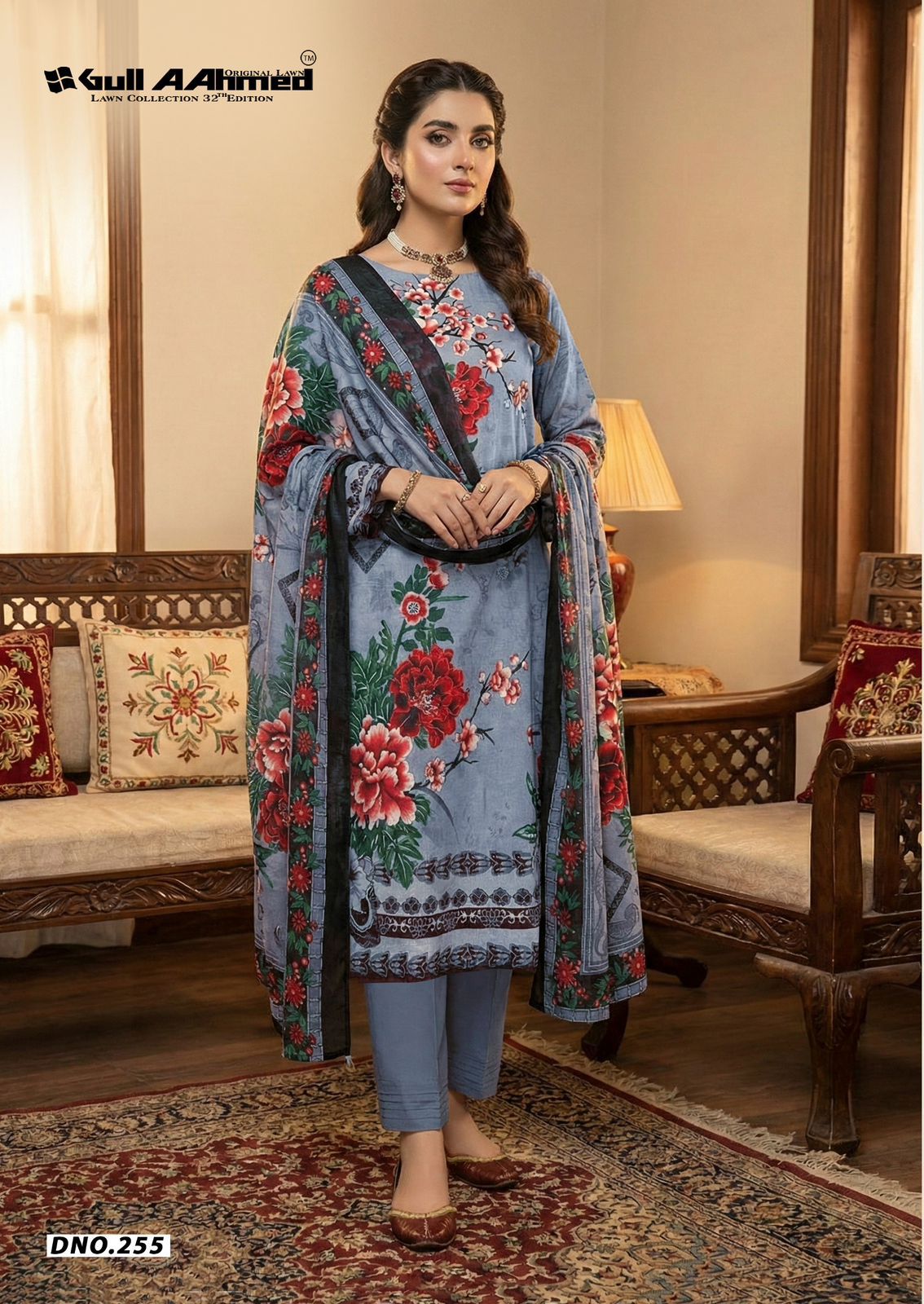 Vol 32 Lawn Collection Gul Ahmed Karachi Salwar Suits Supplier
