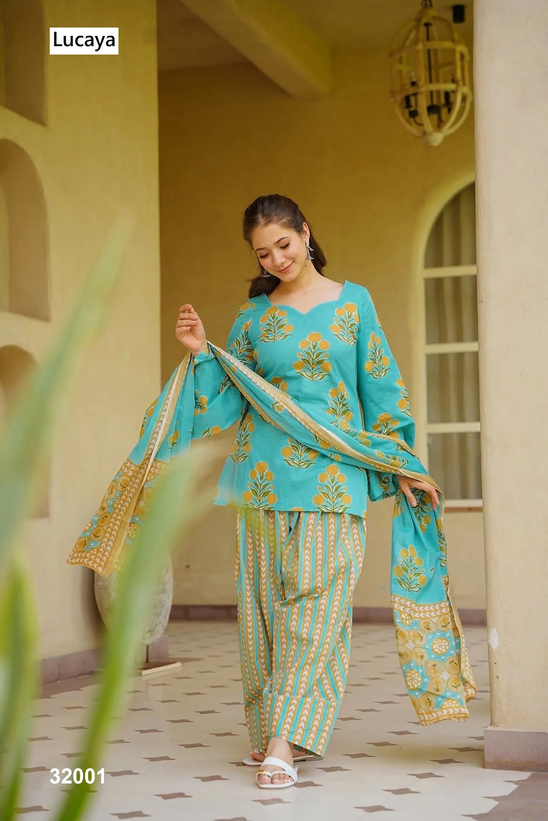 Vol 32 Lucaya Cambric Cotton Readymade Suits Wholesale Price