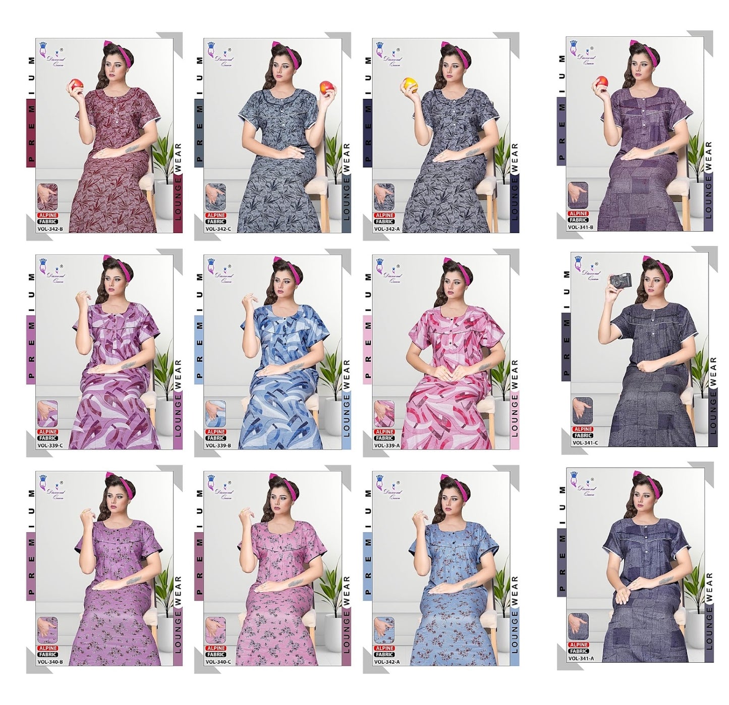 Vol 339-342 Diamond Queen Alpine Night Gowns Supplier India