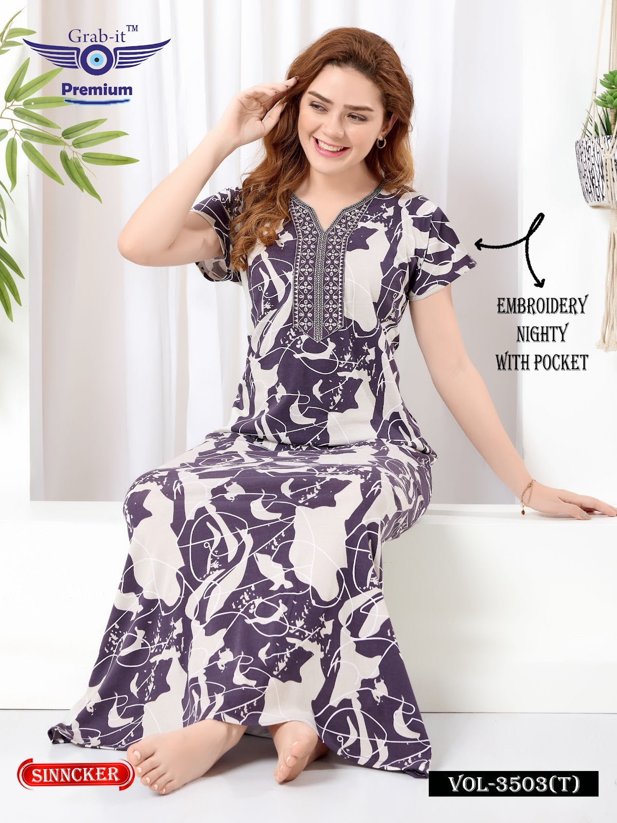 Vol 3503 T Grab It Sinker Night Gowns Supplier Gujarat