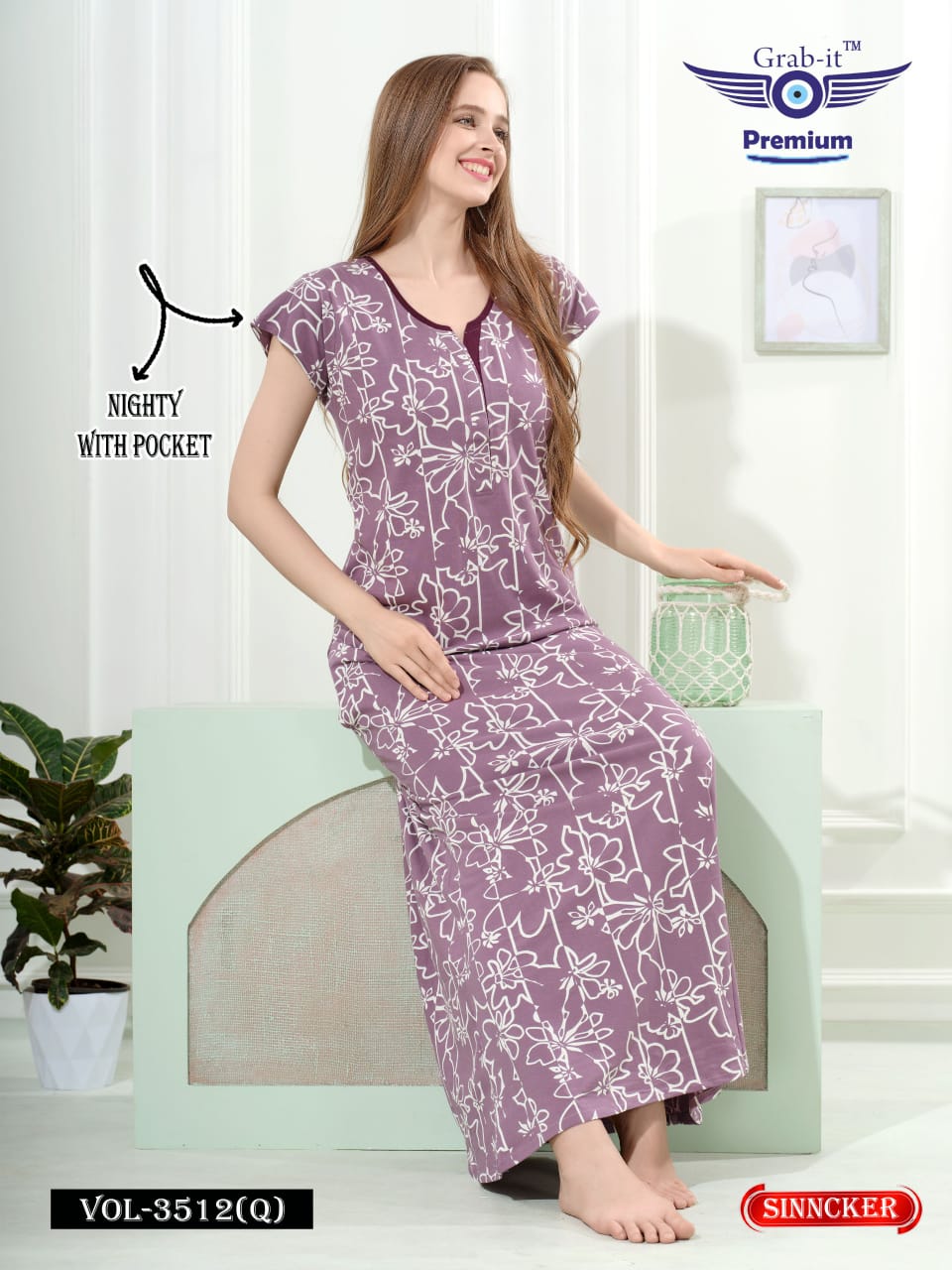 Vol 3512 Q Grab It Sinker Night Gowns Exporter India