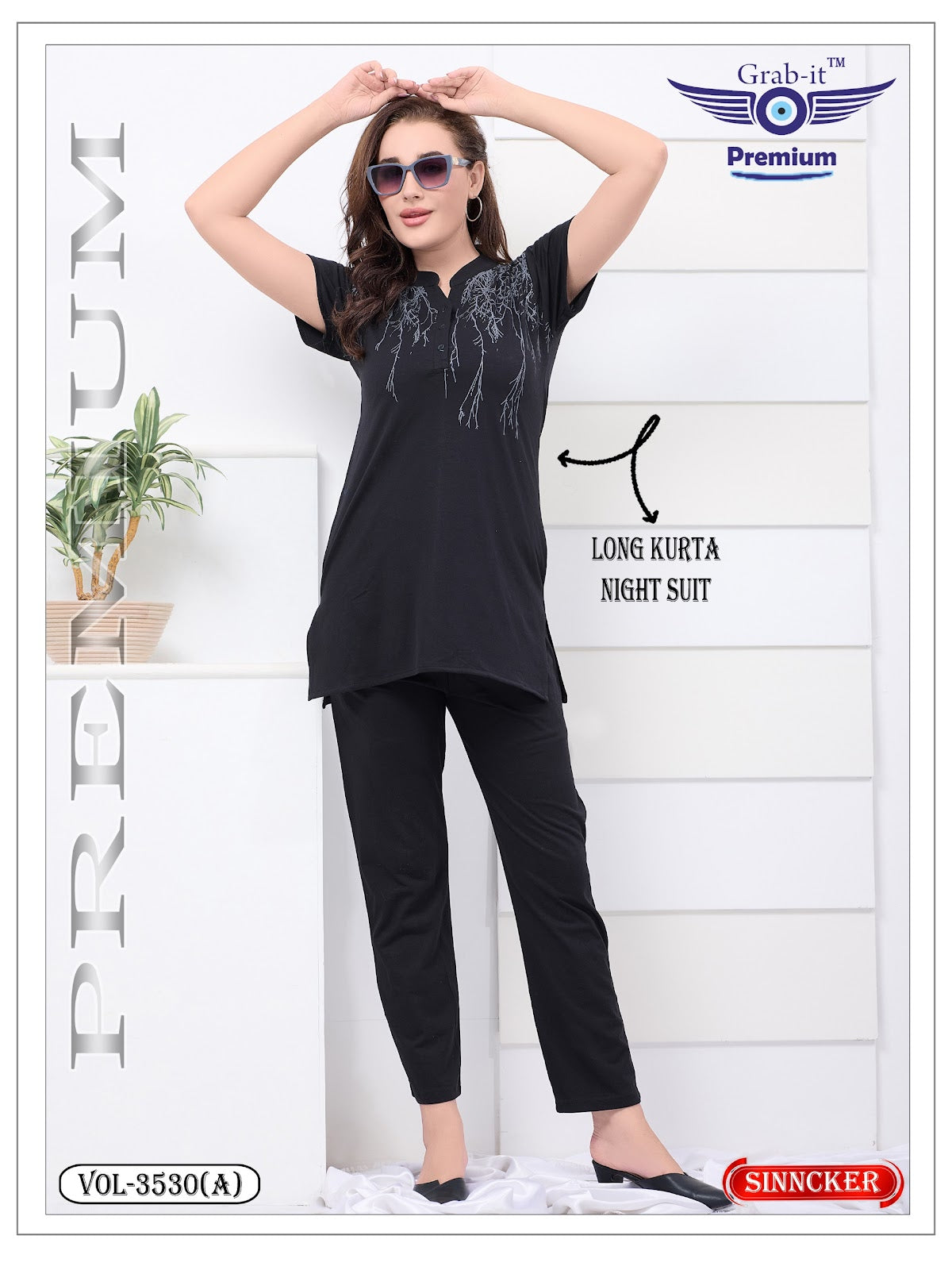 Vol 3530 A Grab It Sincker Kurta Night Suits Supplier India