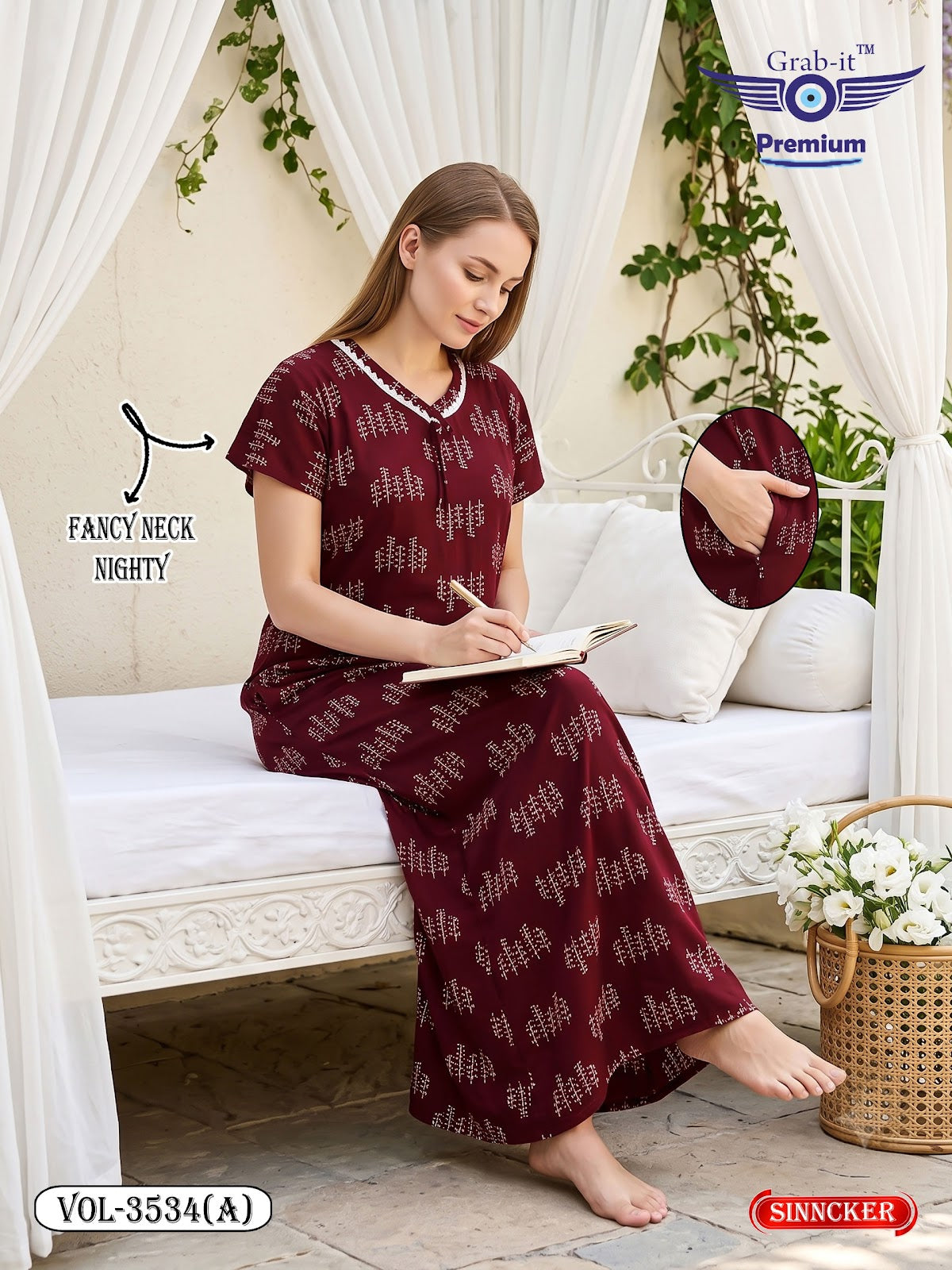 Vol 3534 A Grab It Sinker Night Gowns Supplier India